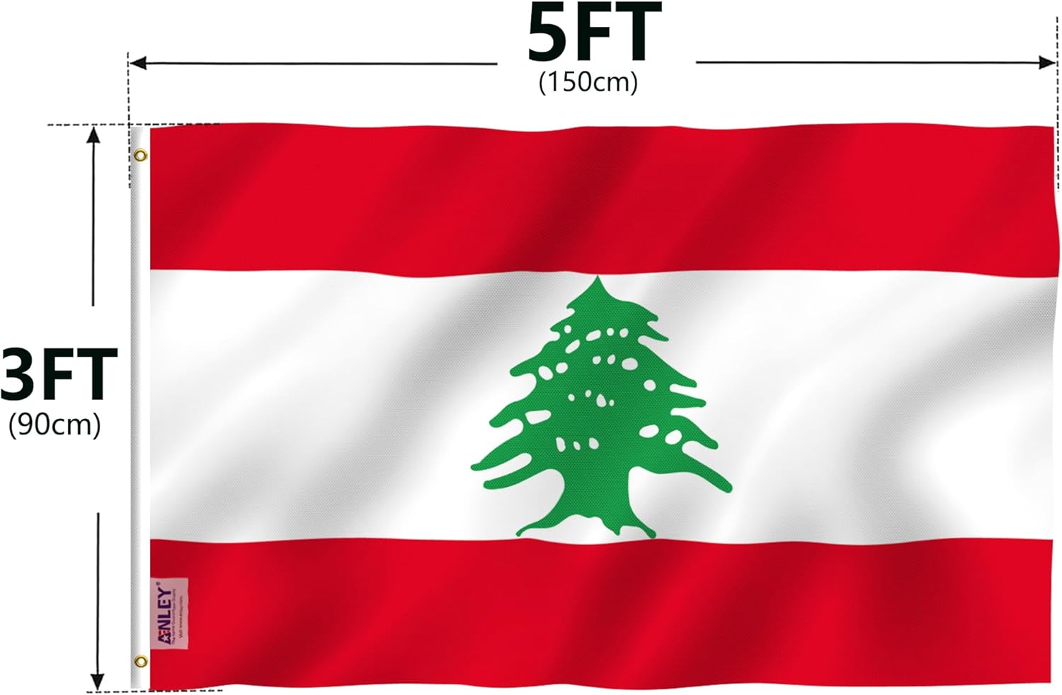 ANLEY Fly Breeze 3X5 Feet Lebanon Flag - Vivid Color and UV Fade Resistant - Canvas Header and Double Stitched - the Lebanese Republic Flags Polyester with Brass Grommets 3 X 5 Ft image number 3