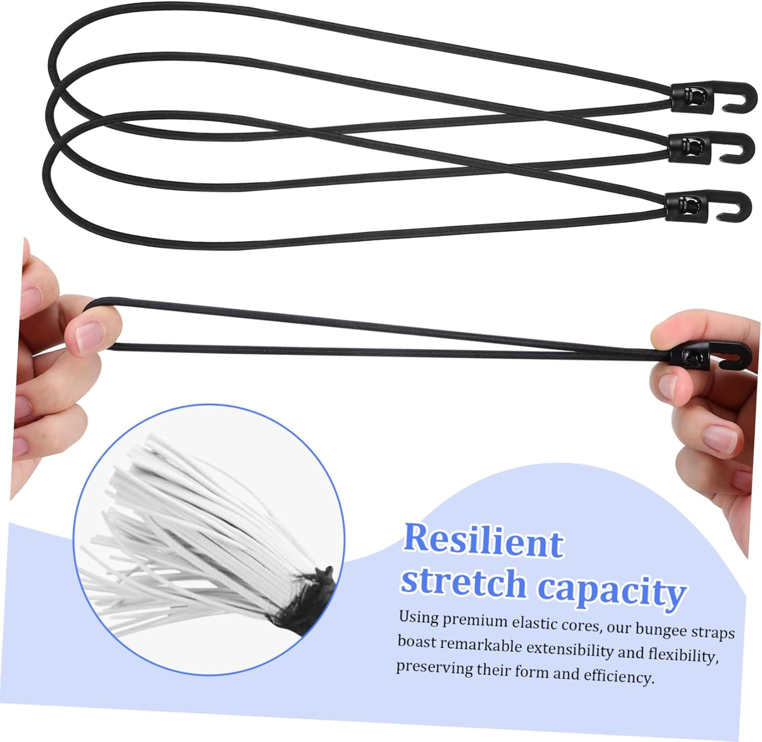 POPETPOP 25Pcs Bungee Cords Heavy Duty Outdoor Elastic Luggage Ropes for Suitcase Travel Gear Binding image number 4