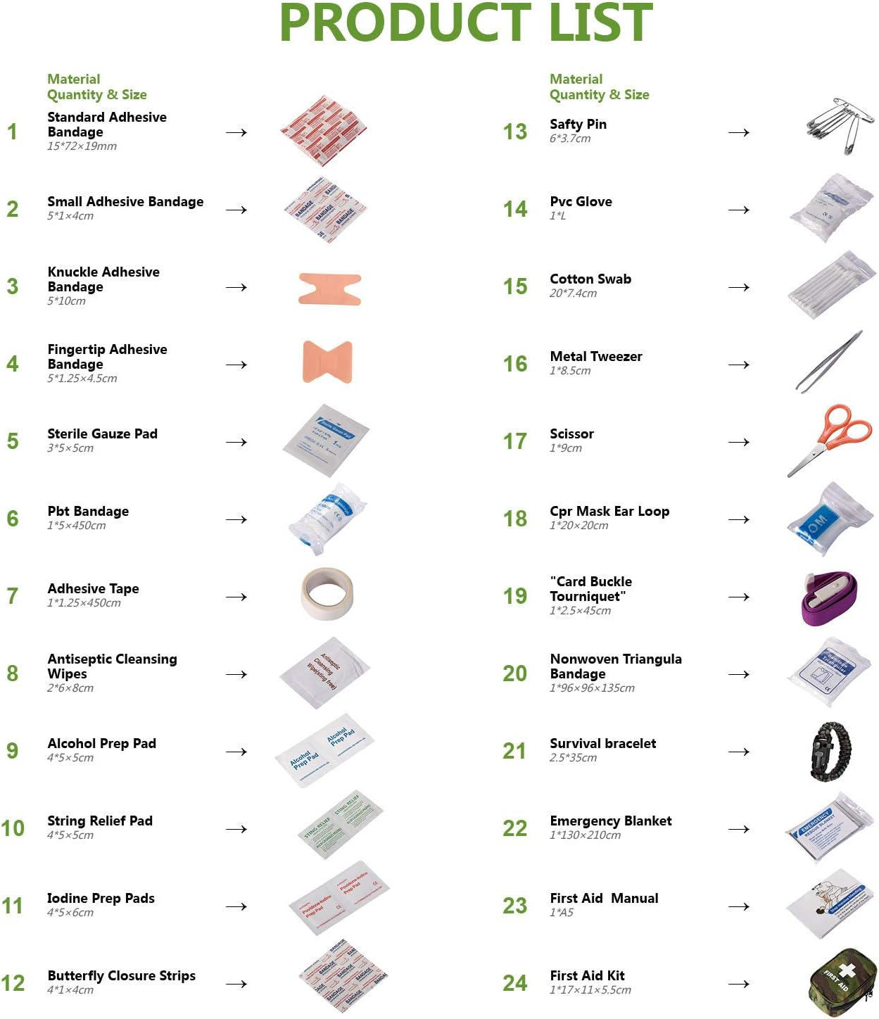 Camouflage First Aid Kit, Compact Emergency Medical Bag for Home, Car, Hiking, Camping & All Outdoor Adventures - Camouflage image number 3