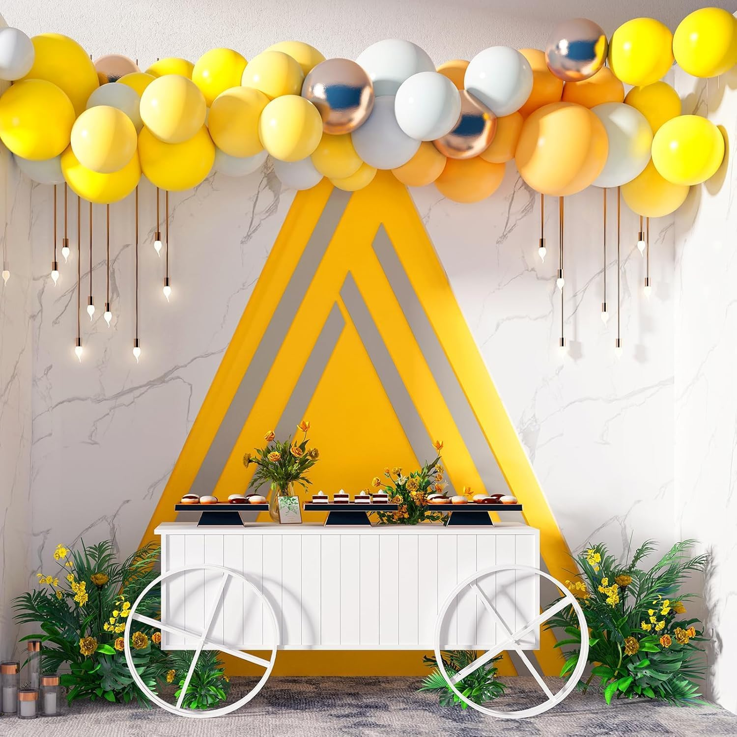 Lumjoy 129Pcs Yellow Balloons Garland Kit Different Sizes 18 12 10 5 Inch Helium Latex Balloon for Valentine'S Day Birthday Wedding Anniversary Baby Shower Arch Party Decoration