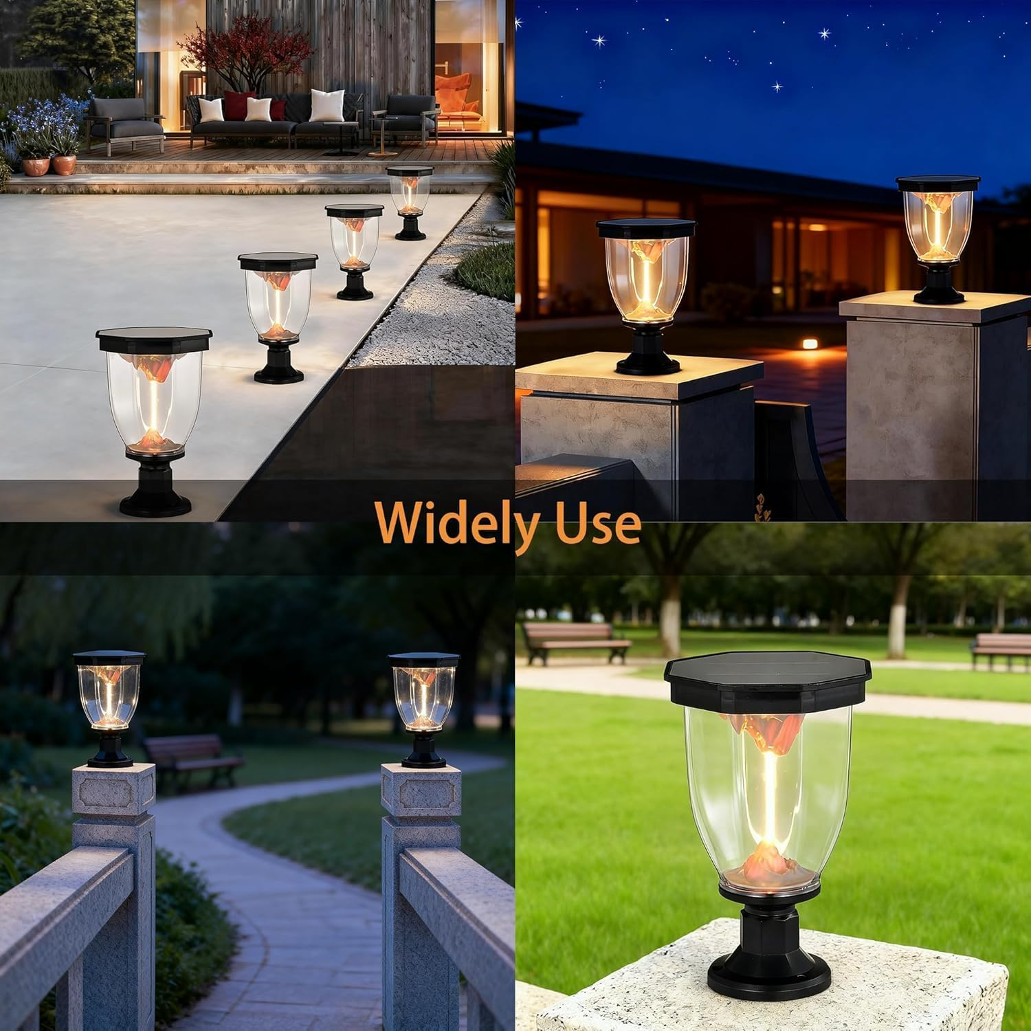 Solar Lights Outdoor Garden Waterproof, Flame Mountain LED Solar Light,Decorative Solar Post Lights for Yard, Patio & Landscape image number 1