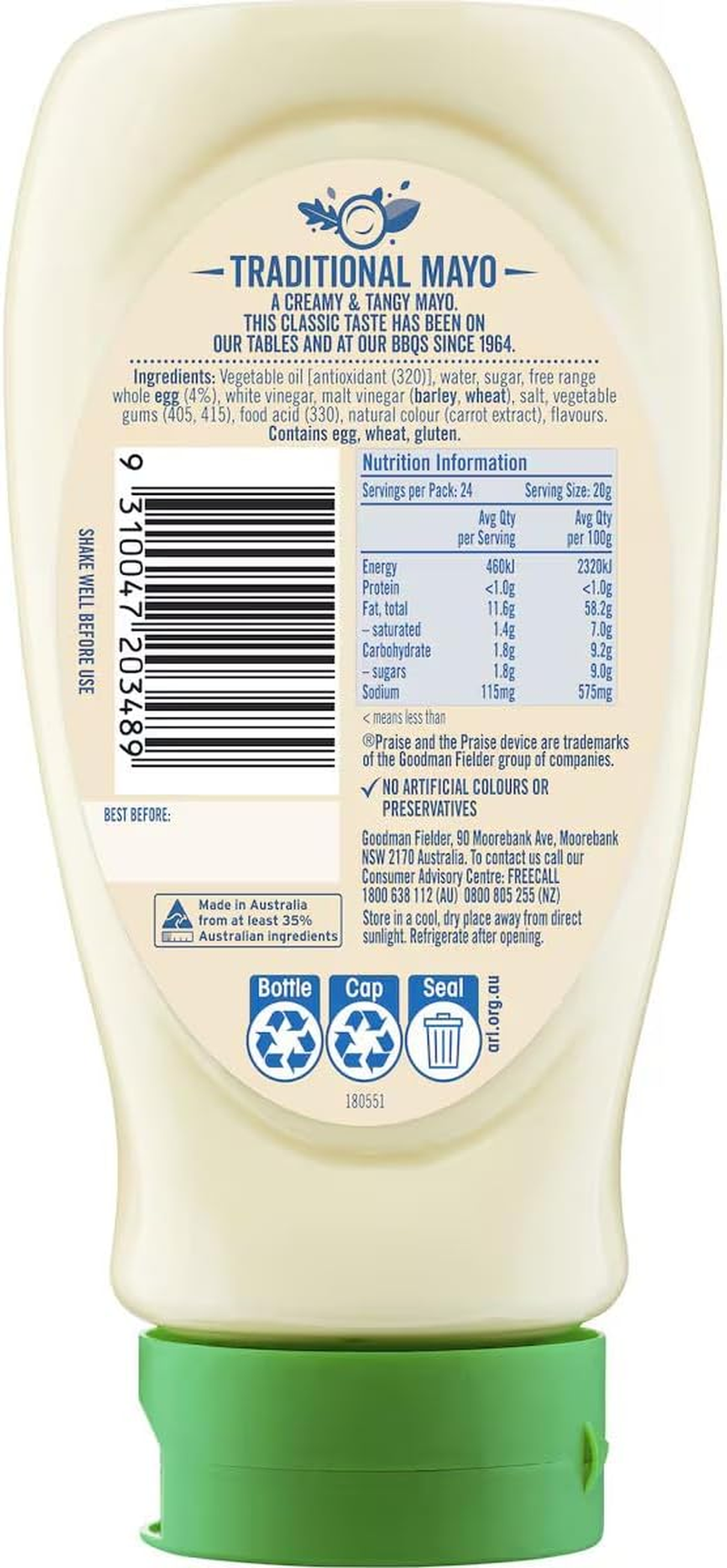 Praise Traditional Mayonnaise Squeeze, 490 G image number 1
