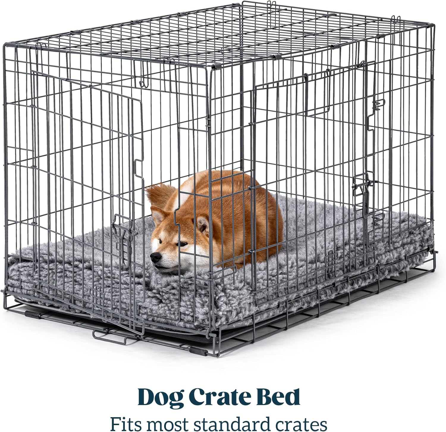 Stoutwool 10Cm Chew Proof Dog Bed - Orthopedic Chew Resistant Dog Crate Pad - Fluffy Kennel Mat for Aggressive Chewers - Ideal for Large Breeds & Fits L 92Cm Crate - 89X59X10Cm, Charcoal image number 2