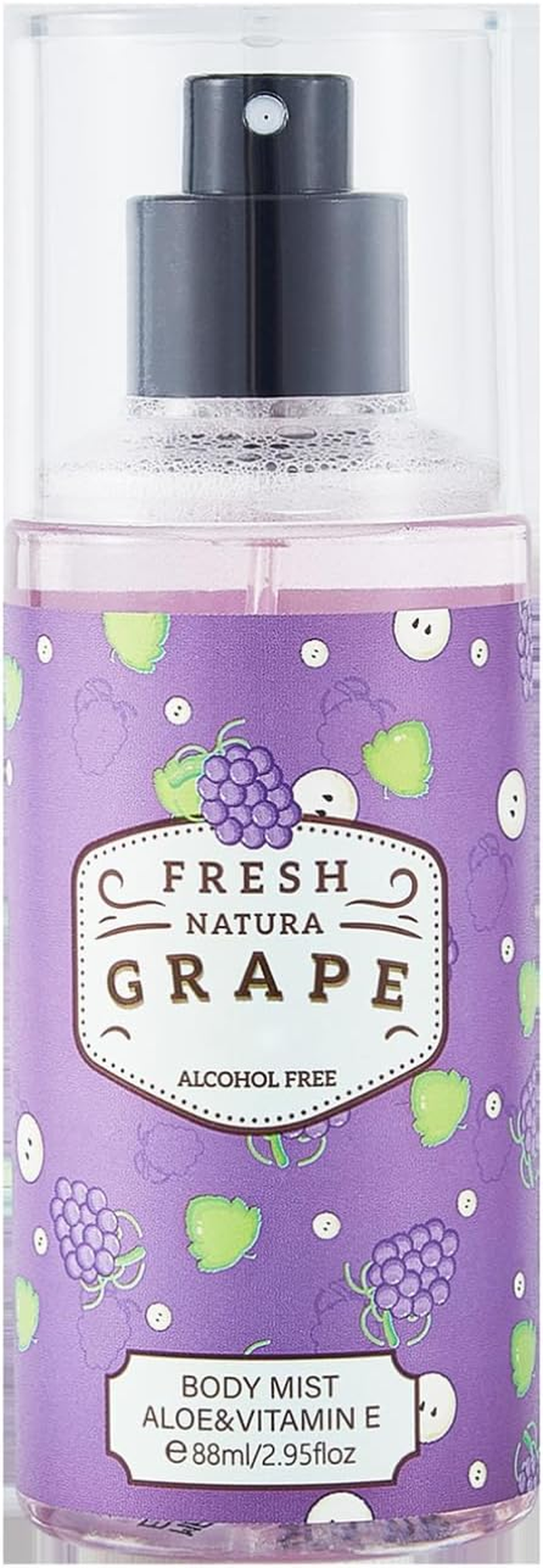 Yizyif Hami Melon Grape Body Mist 88Ml Perfume Spray Alcohol Free for Women Men Lightweight Long Lasting Fragrance Daily Wear Fresh Apple One Size