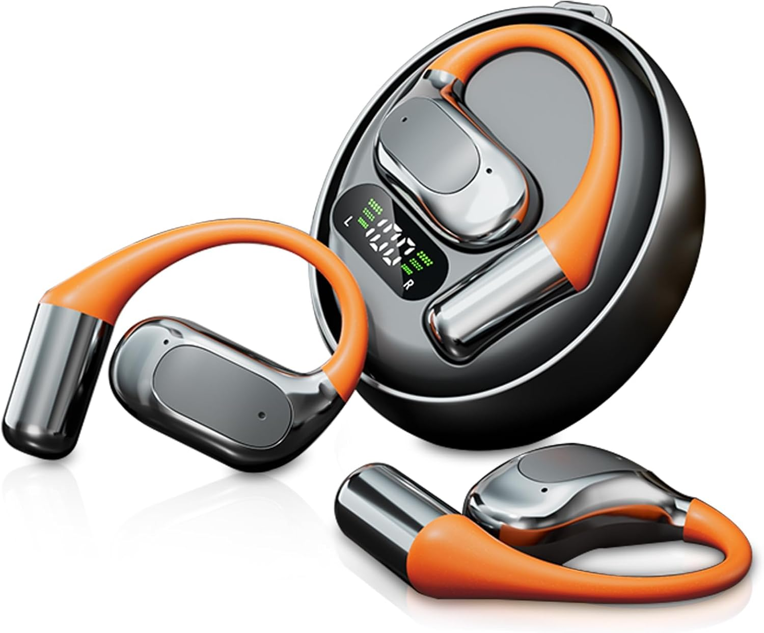 Moorstdel Open Ear Headphones, 5.4 Bluetooth Headphones Wireless, AI Translator Headphones, Translator Earbuds, Open Ear Bone Sound Sports Headphones for Running, Fitness