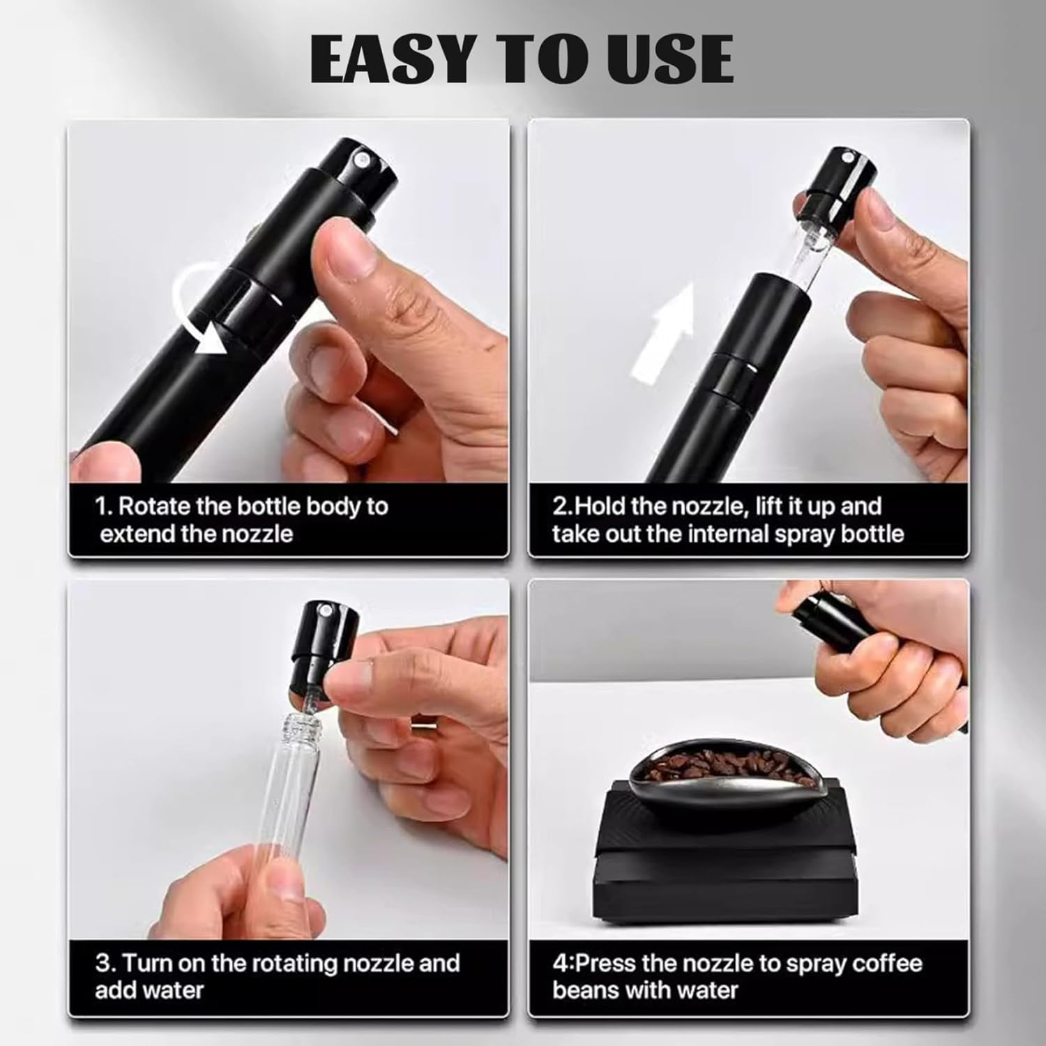 Coffee Bean Dosing Cup with Spray Bottle Ceramic Espresso Gracefully Pouring Measuring Cup for Brewing/Tea image number 3