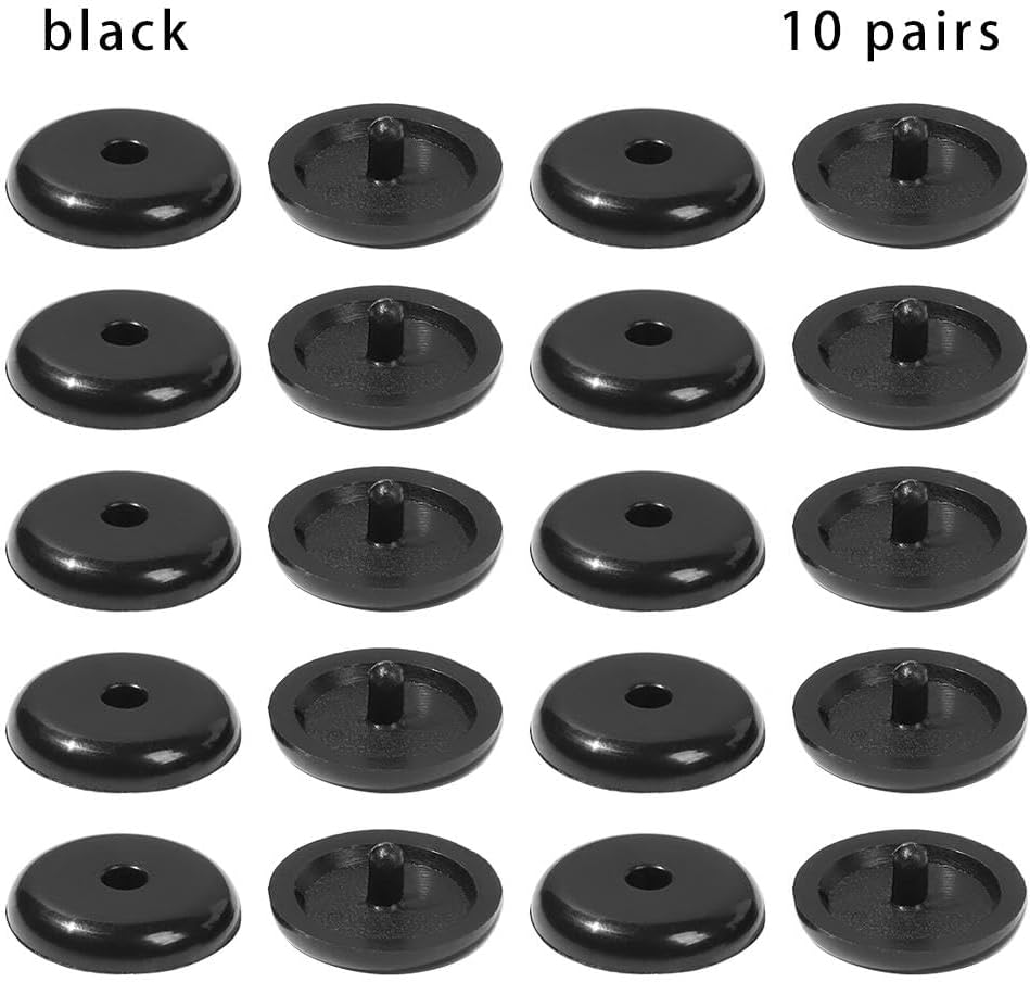 Gofidin 20 Pack Seat Belt Button Stop, Clips Fastener Car Adjuster Buckle Stud Rivet Holder Seatbelt Retainer Universal(Black) image number 3