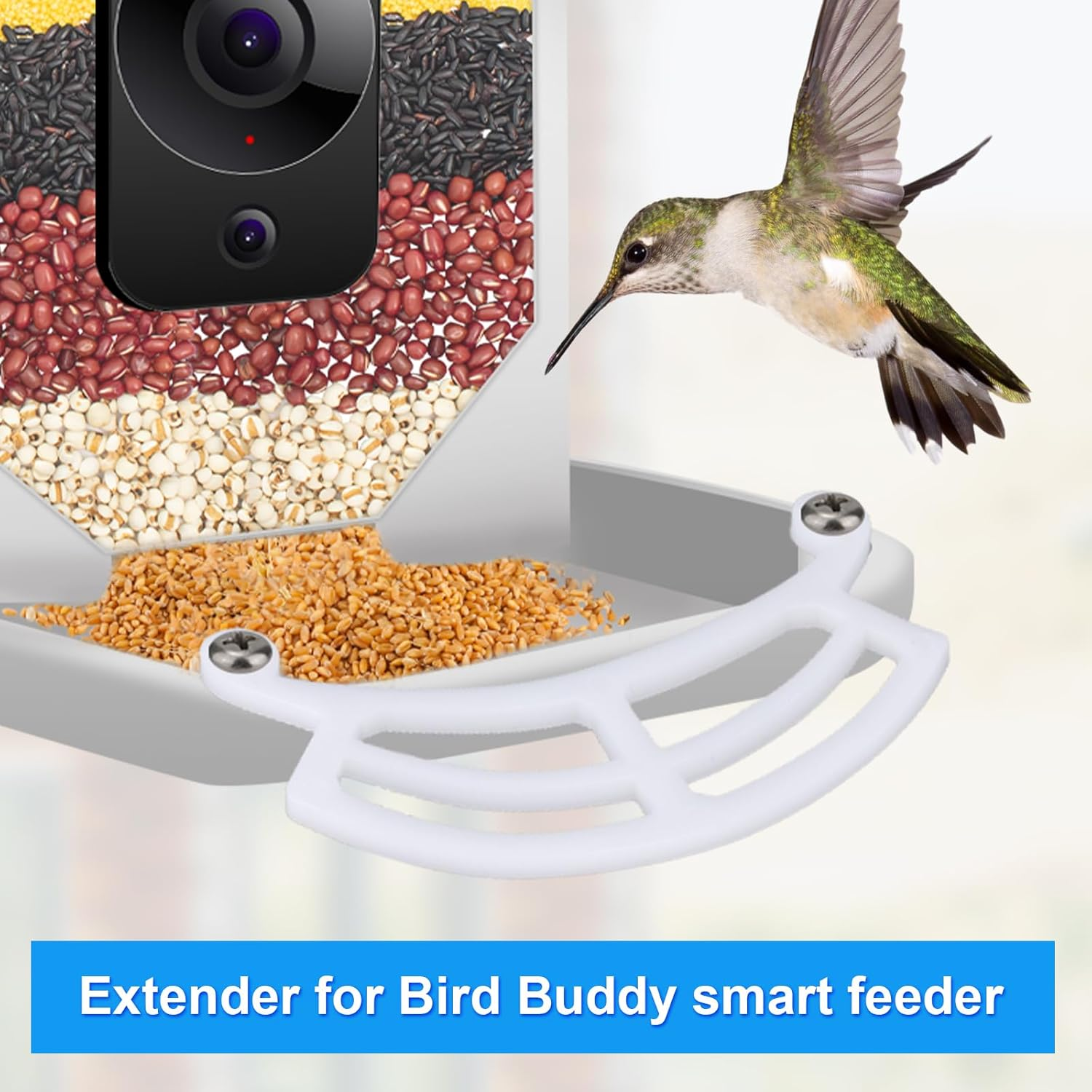 Bird Perch Extension, 5.31X1.57X0.2In Bird Feeder Perch Extender with Screws Bird Feeder Accessories Compatible with Bird Buddy Bird Feeder (White) image number 3
