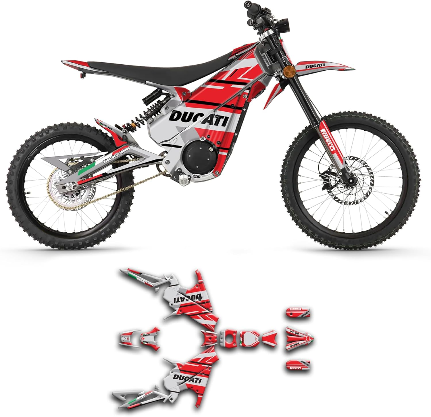 Kungfu Graphics Custom Decal Kit for Talaria X3 Xxx（With Headlight）, TLX3MX523N010-KO, Red Gray image number 5