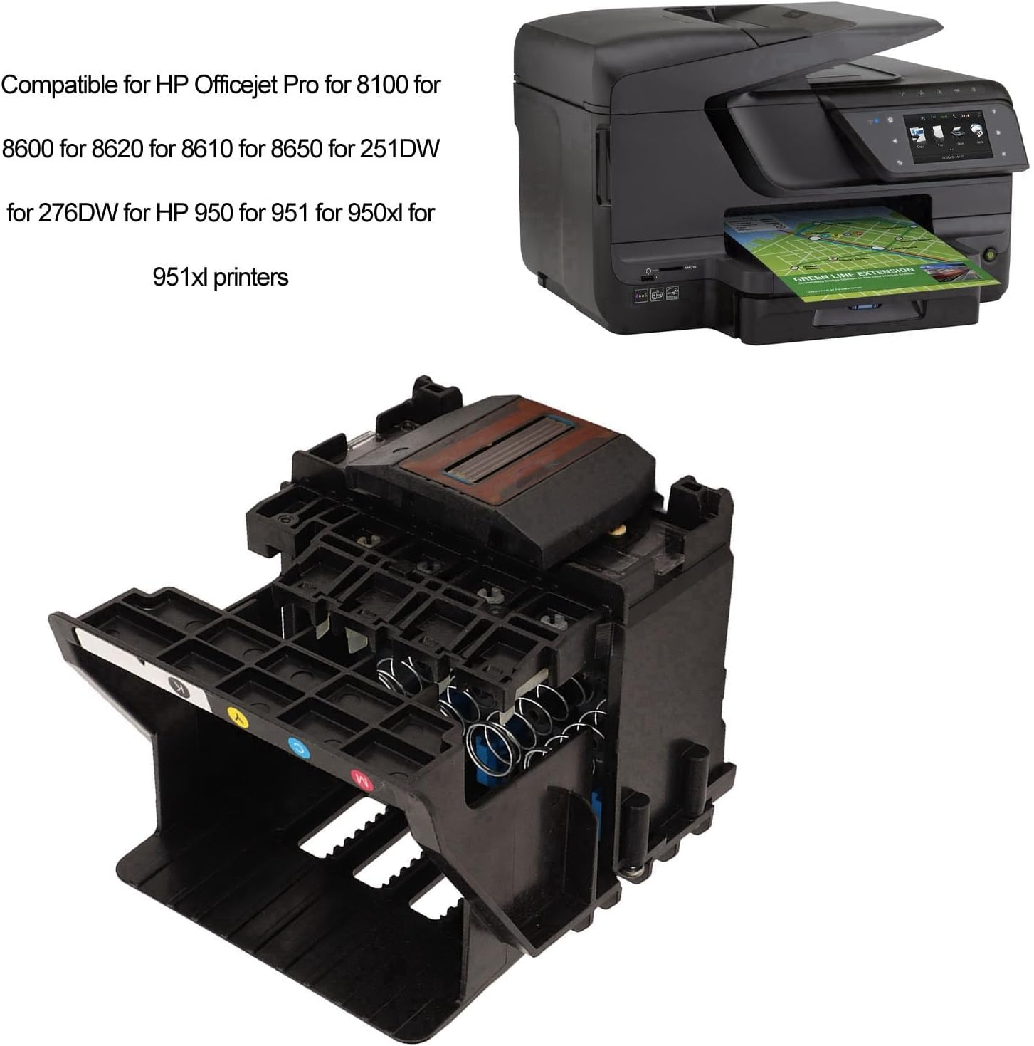 Marhynchus Printhead Replacement Print Head for Officejet Pro 8100 8600 8620 8630 8610 8650 251DW 276DW 950 951 950XL 951XL with ABS Material image number 3