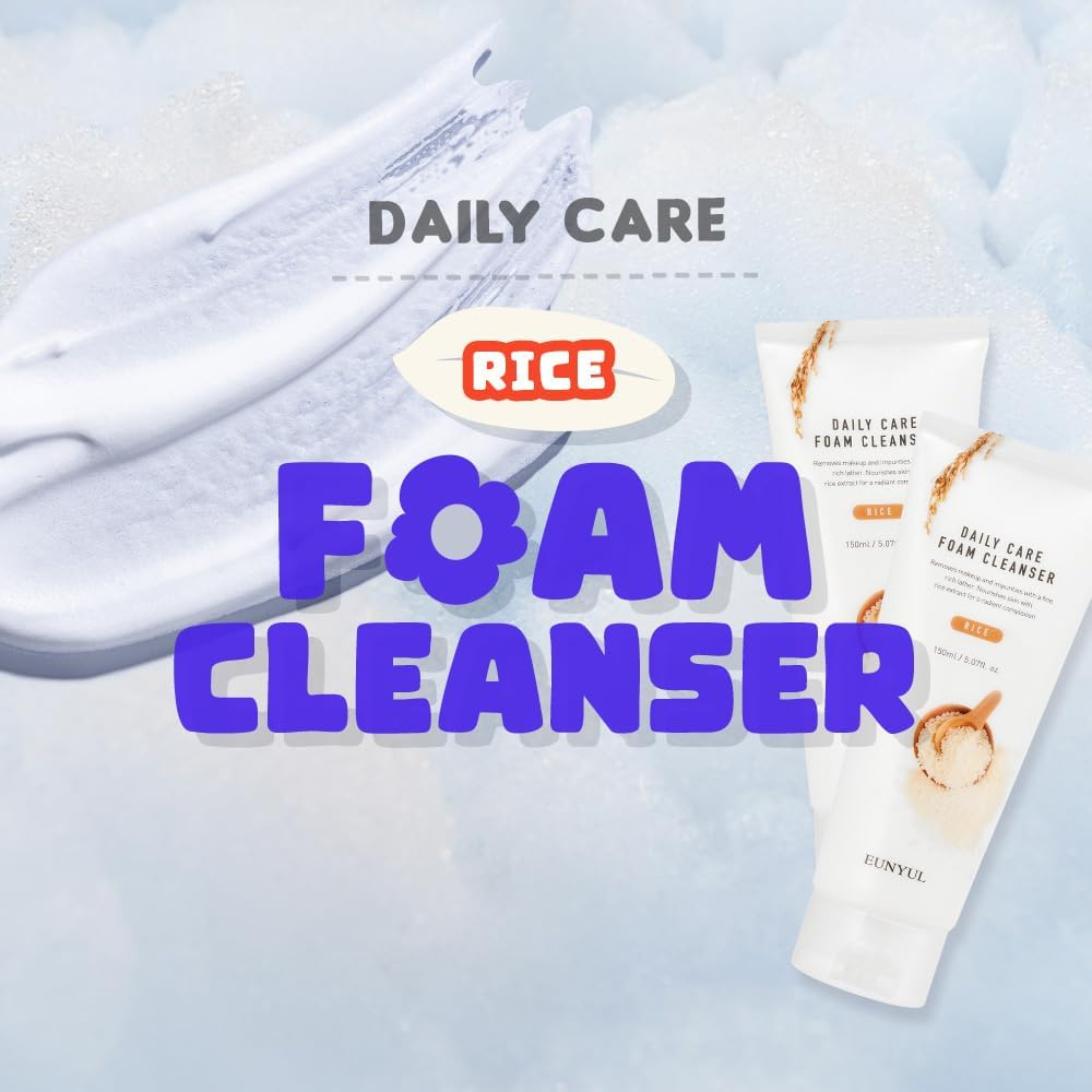 EUNYUL Daily Care Foam Cleaner - Rice/150 Ml Korean Skin Care Cosmetics Foam Cleansing Facial Cleanser for Deep Cleansing image number 6