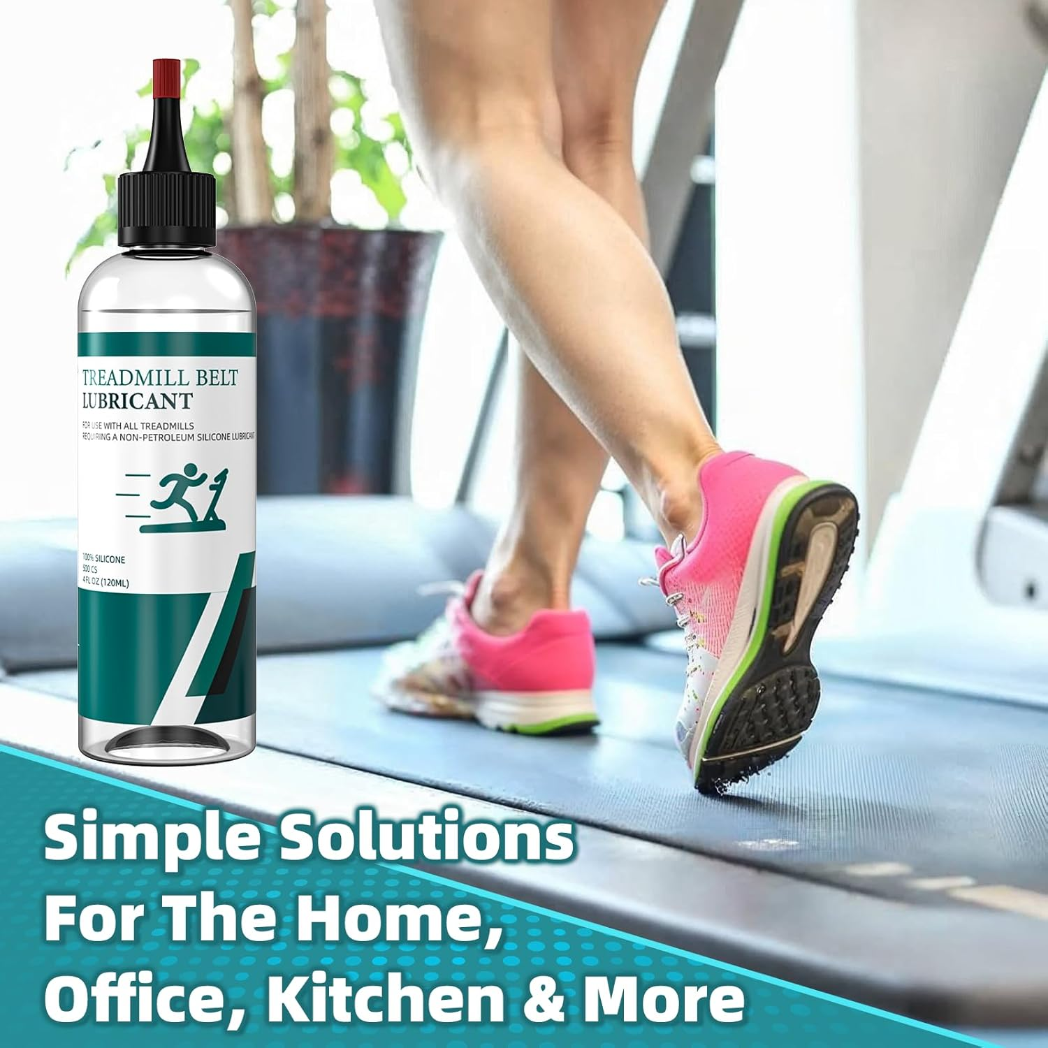 Treadmill Belt Lubricant, 100% Silicone Treadmill Lube High-Temperature Resistant Stable Lubricant, with Application Tubes and Precision Screw Caps 500Cs, 4.2 Ounce image number 2