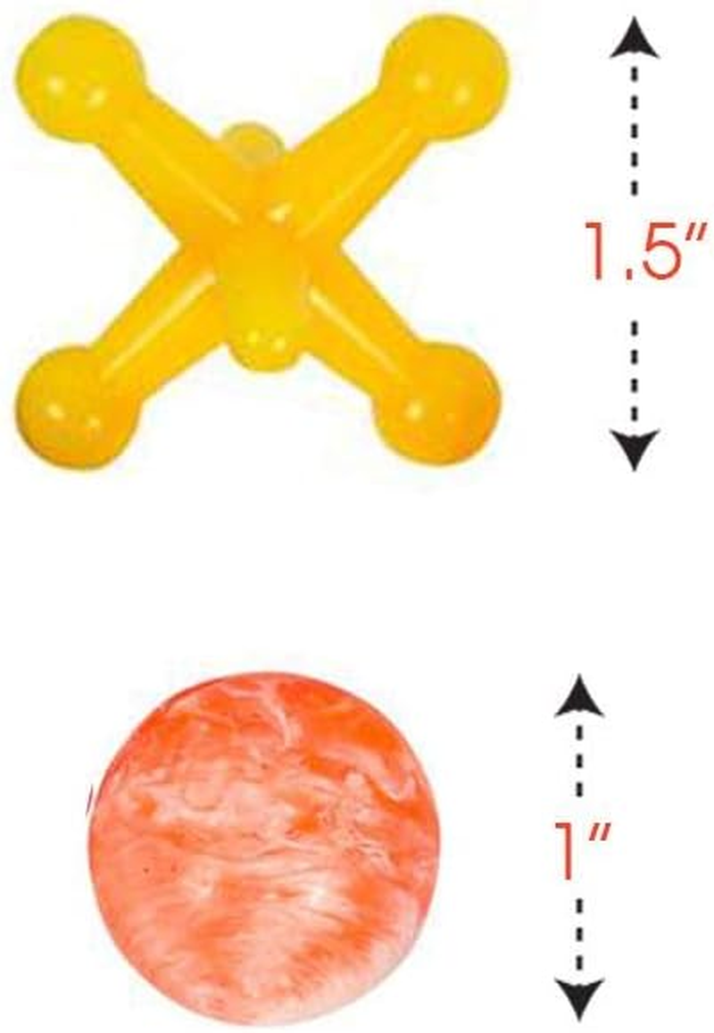 Artcreativity Large Neon Jacks Game, 3 Sets, Each Set with 10 Plastic Jacks and 1 Marbleized Rubber Ball, Vintage Toys, Fun Activity for Kids, Birthday Party Favors for Boys and Girls image number 4