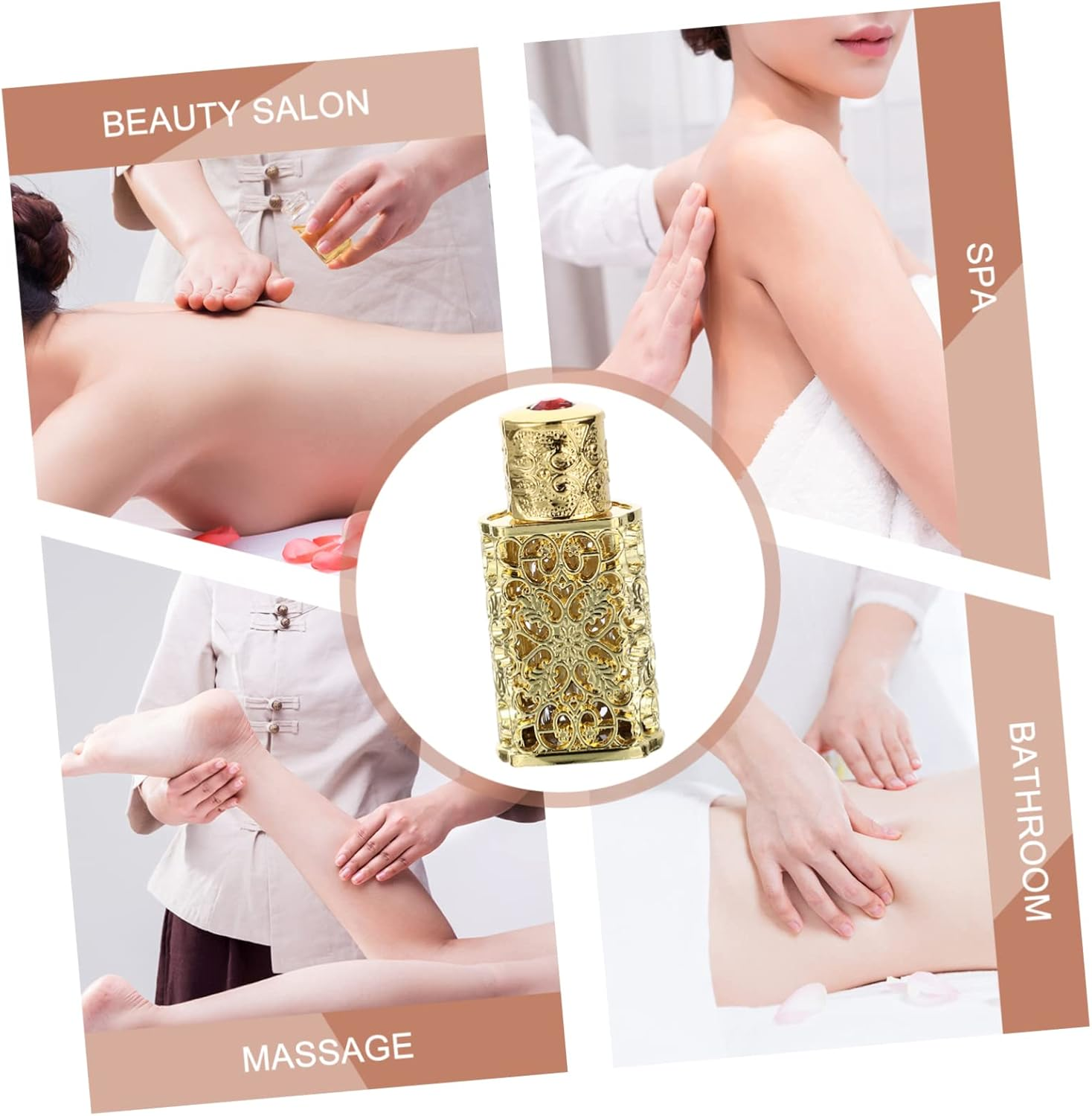 CHILDWEET 3Pcs Perfume Spray Bottles for Essential Oil Storage Hollow Engraving Metal Glass Design for Travel Toiletries and Liquid Dispensing image number 1