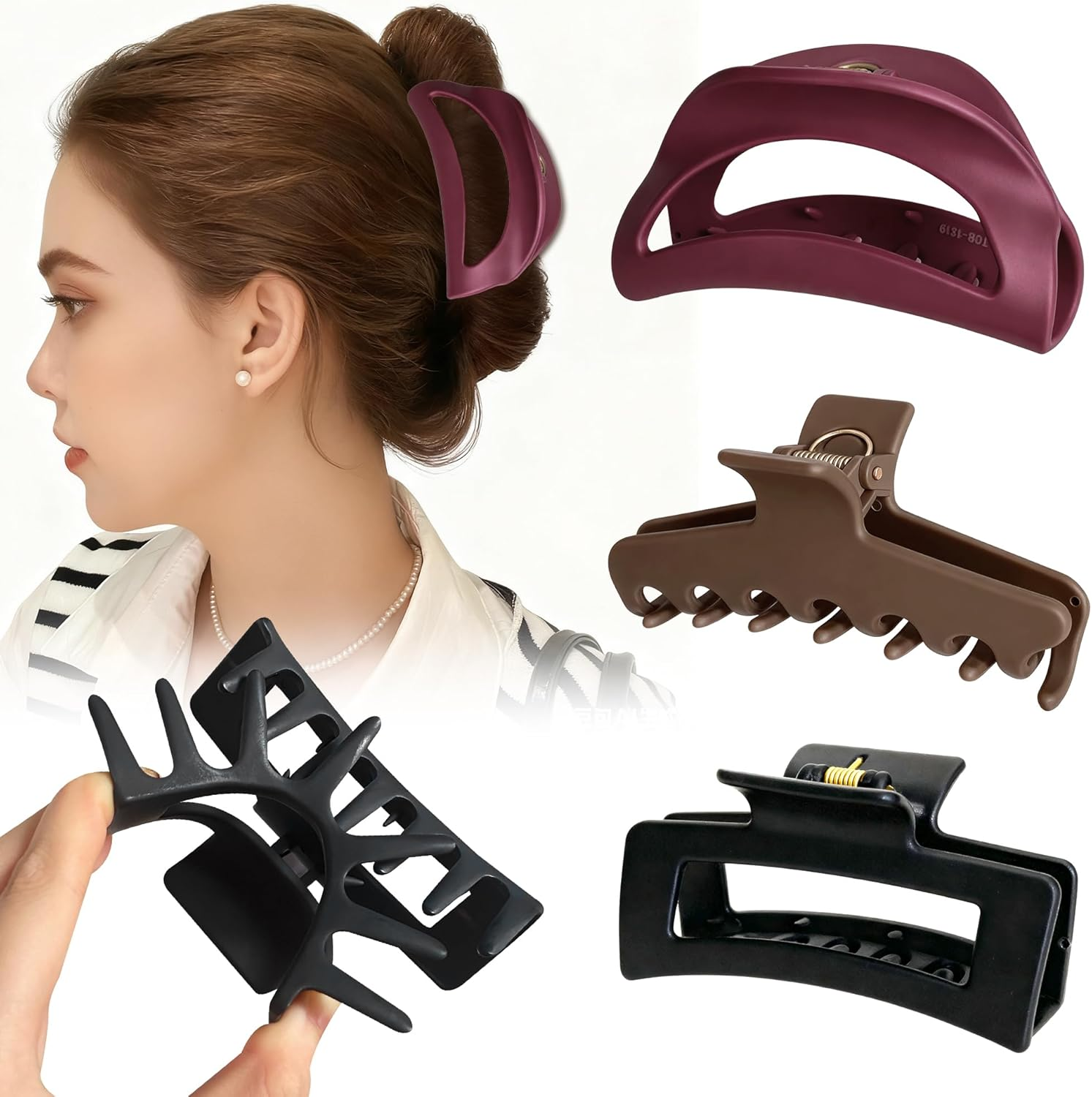 Muorruo 3-Pack Silicone Cloud-Shaped Hair Clips, Soft and Flexible Hair Clips, Gentle Hair Clips for Thin and Thick Hair, Hair Accessories for Women and Girls (Style 1) image number 3