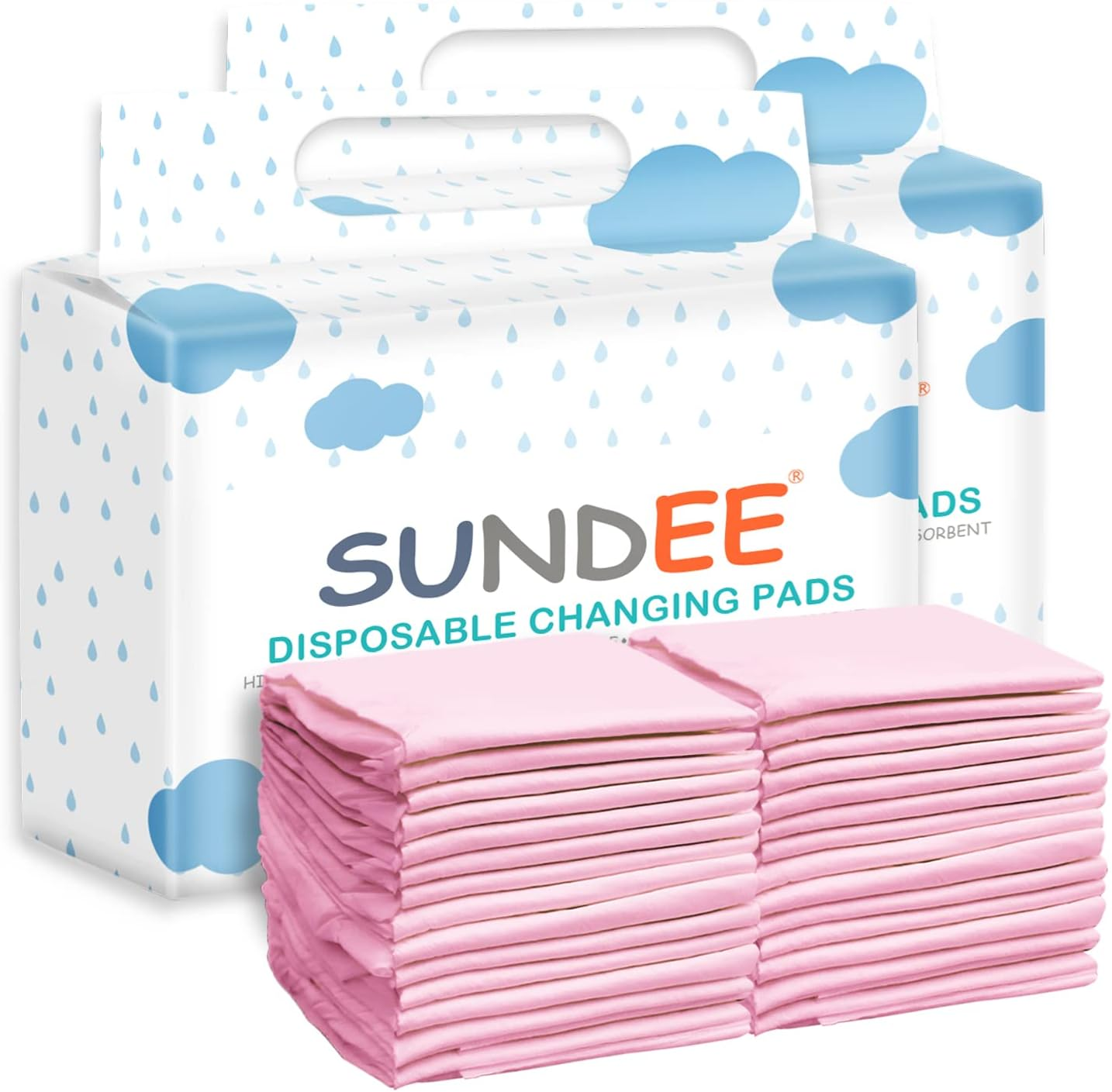 Baby Disposable Changing Pad, 50 Pack Soft Non-Woven Fabric Breathable Waterproof Underpads, Portable Leak-Proof Mattress Protector, Incontinence Bed Pads
