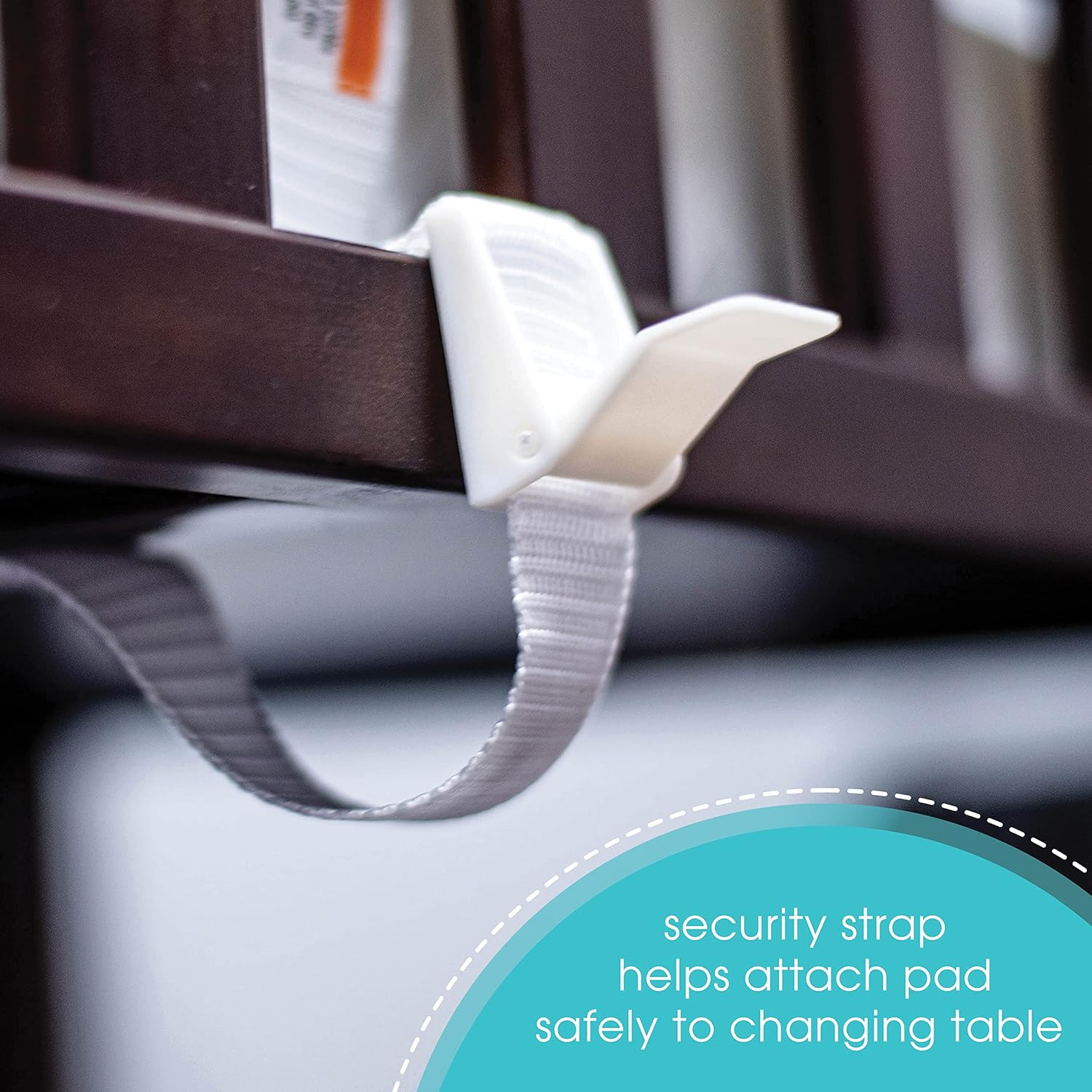 Summer Infant Summer Contoured Changing Pad &ndash; Includes Waterproof Changing Liner and Safety Fastening Strap with Quick-Release Buckle, White (91983Z) image number 4