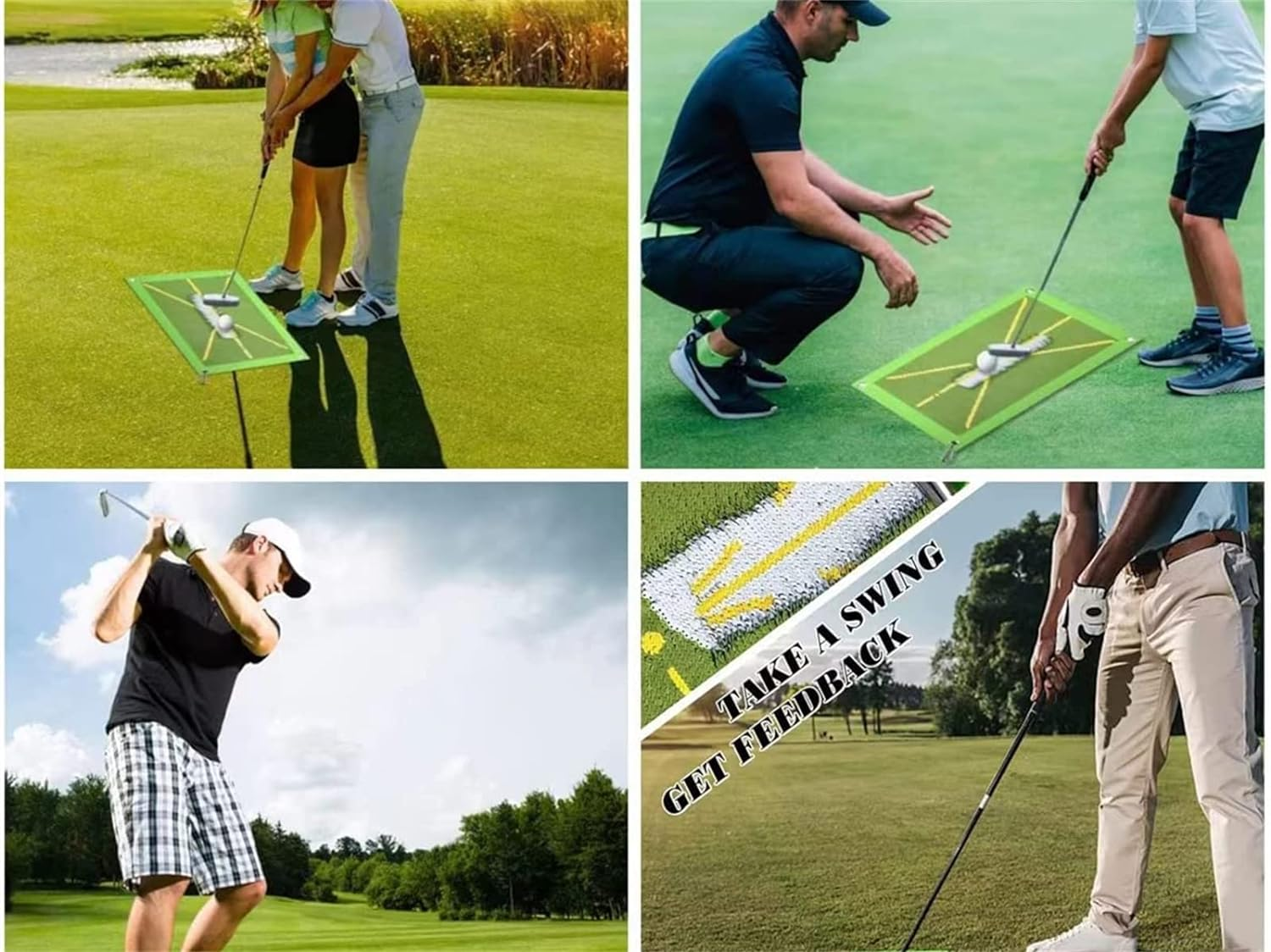 Golf Hitting Mat | Golf Training Mat for Swing Path Feedback/Detection Batting | Golf Practice Mat 50 * 25Cm | Advanced Guides and Rubber Backing for Home/Indoor/Outdoor image number 3