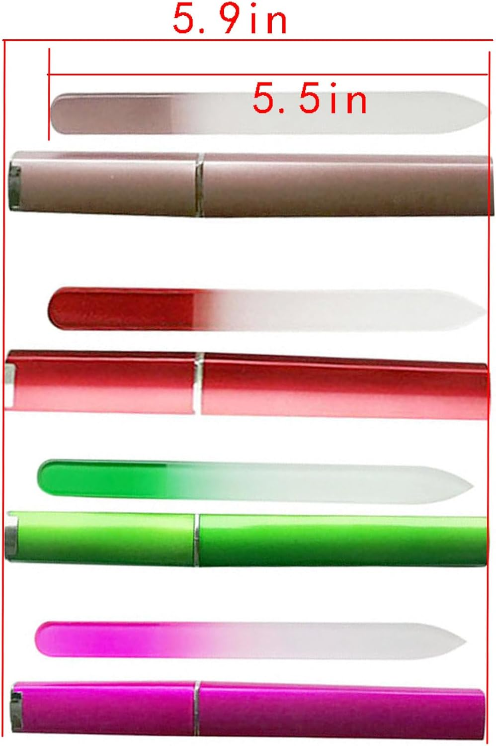 Nail Files and Buffers Professional Nail Art Tools Reusable Double Sided Emery Boards for Acrylic/Gel or Natural Nails (Rainbow 4Pcs) image number 1