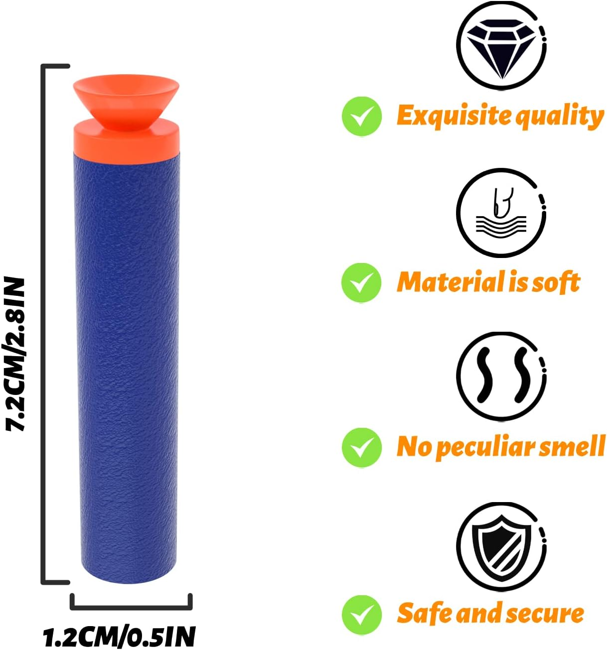 EKIND Suction Darts Refill Pack Foam Bullet Compatible for NERF N-Strike Series Blaster (Blue) - Blue image number 6