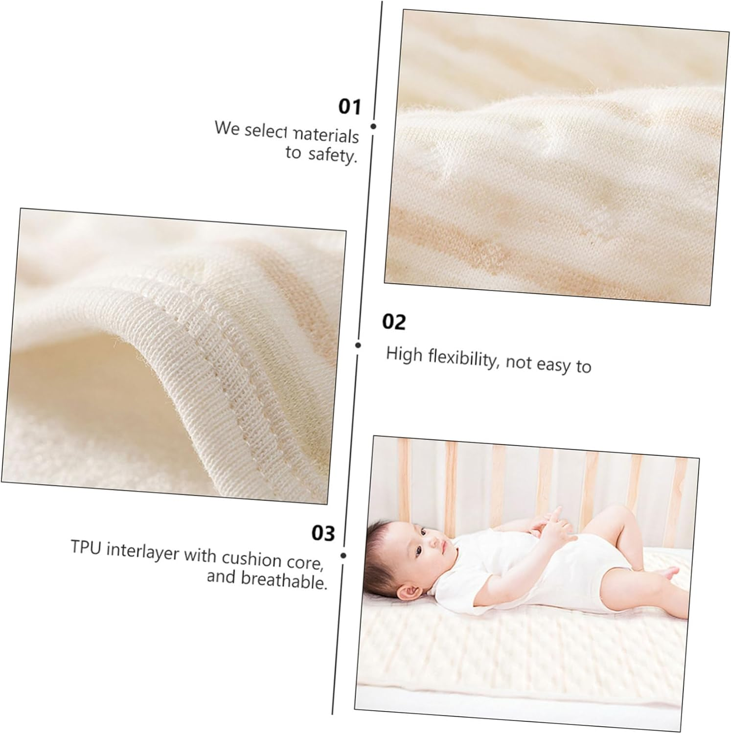 Kisangel Waterproof Cotton Changing Pads for Babies Washable Urinal Septum Pad High Absorption for Infants and Toddlers Soft and Comfortable for Diaper Changes 2-Pack image number 5