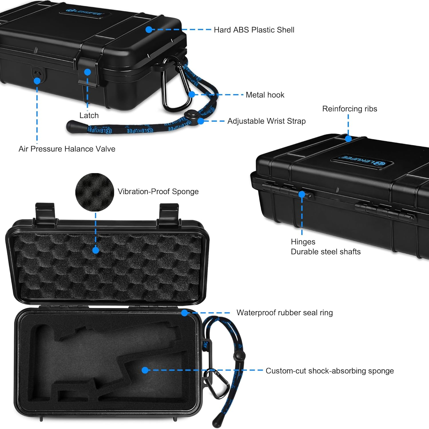 Lekufee Travel Waterproof Hard Case for DJI Osmo Mobile 8, Osmo Mobile 7P / 7 Gimbal Stabilizer and Accessories(Case & Bag Only) image number 5
