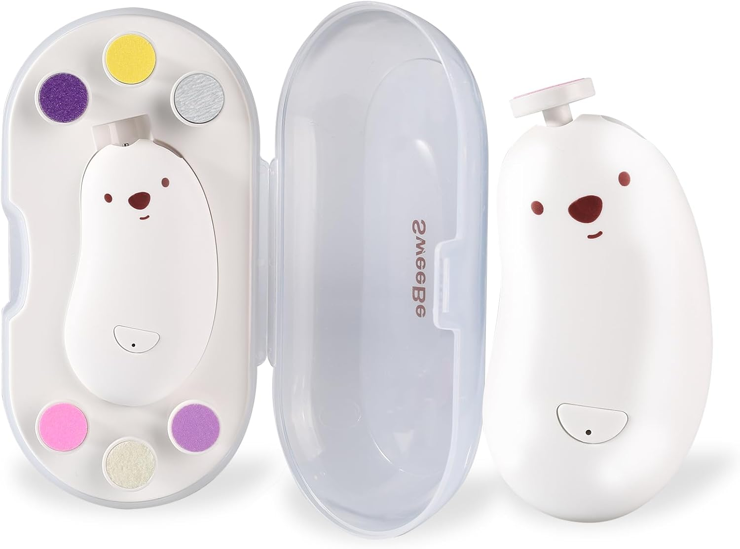 Baby Nail File Electric, Gentle Rechargeable Nail Trimmer, Baby Nail Clippers Grooming Kit Manicure Set for Infant Toddler or Adults, 6 Grinding Head Replacement Pads White image number 4