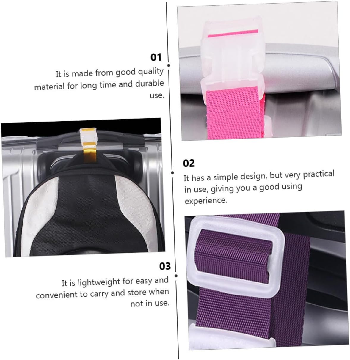 FRCOLOR 6Pcs Luggage Buckle Straps for Luggage Hanging Buckle for Suitcase Traveling Accessories Random Color image number 2