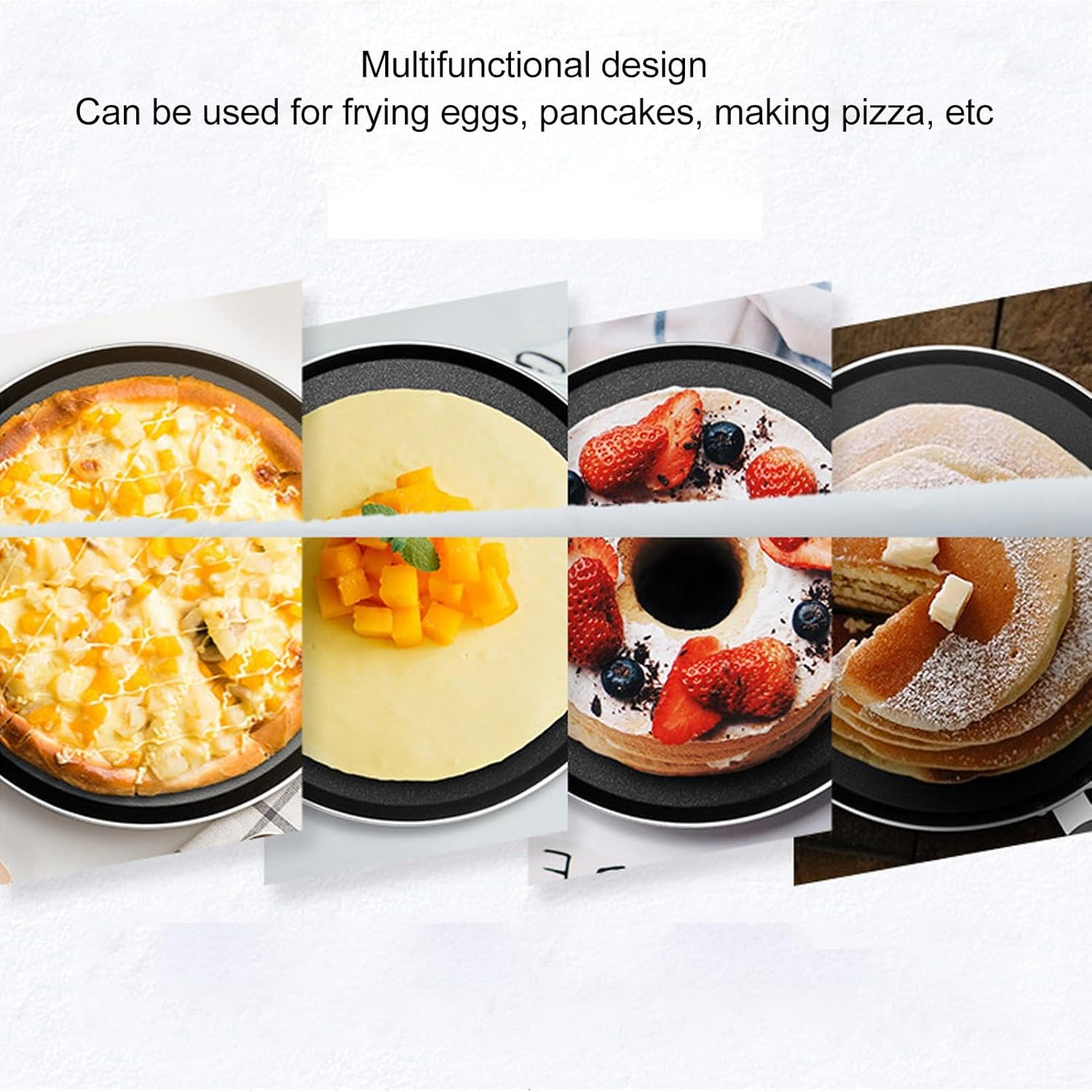 Nonstick Crepe Pan, 30Cm Comales Para Tortillas Griddle Pan for Gas Stove Top, Granite Coating Flat Pancake Pan Dosa Tawa, Swiss Granite Coating Dosa Pan with Stay-Cool Handle image number 5