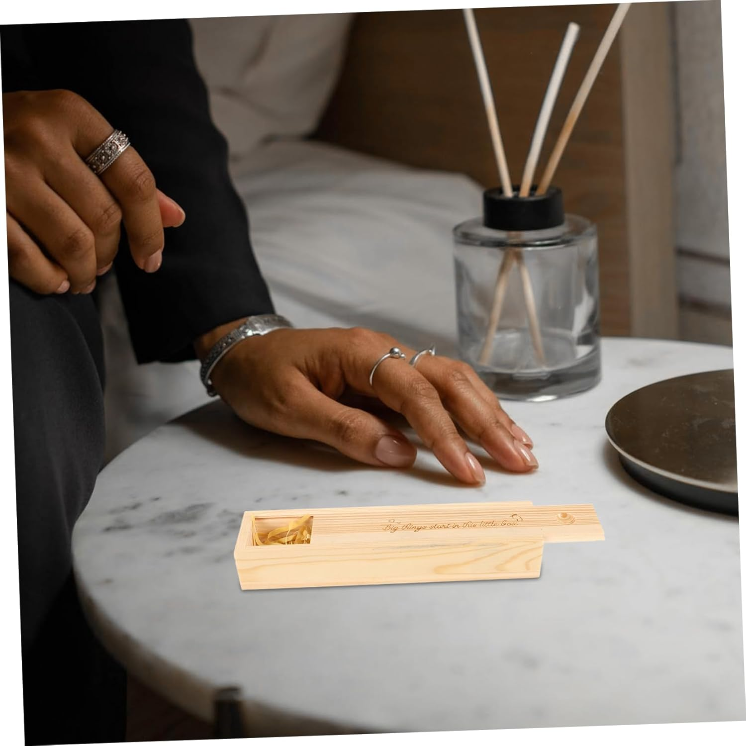 LIFKOME Wooden Pregnancy Test Box Delicate Announcement Keepsake Storage Case for Women image number 4