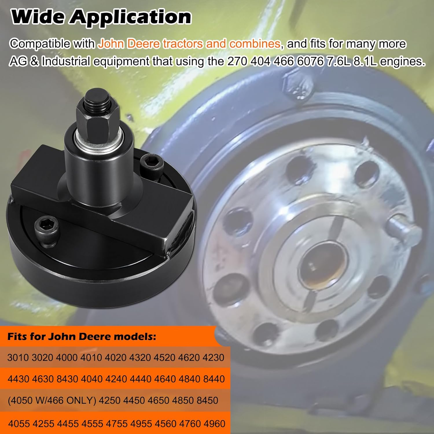 Rear Main Seal Installer Tool JDG476 JDG477 JDG478 Fits for J D 404 466 6076 7.6L 8.1L Engines, Rear Crankshaft Seal and Wear Sleeve Installer Tool - Similar to R830476 image number 5