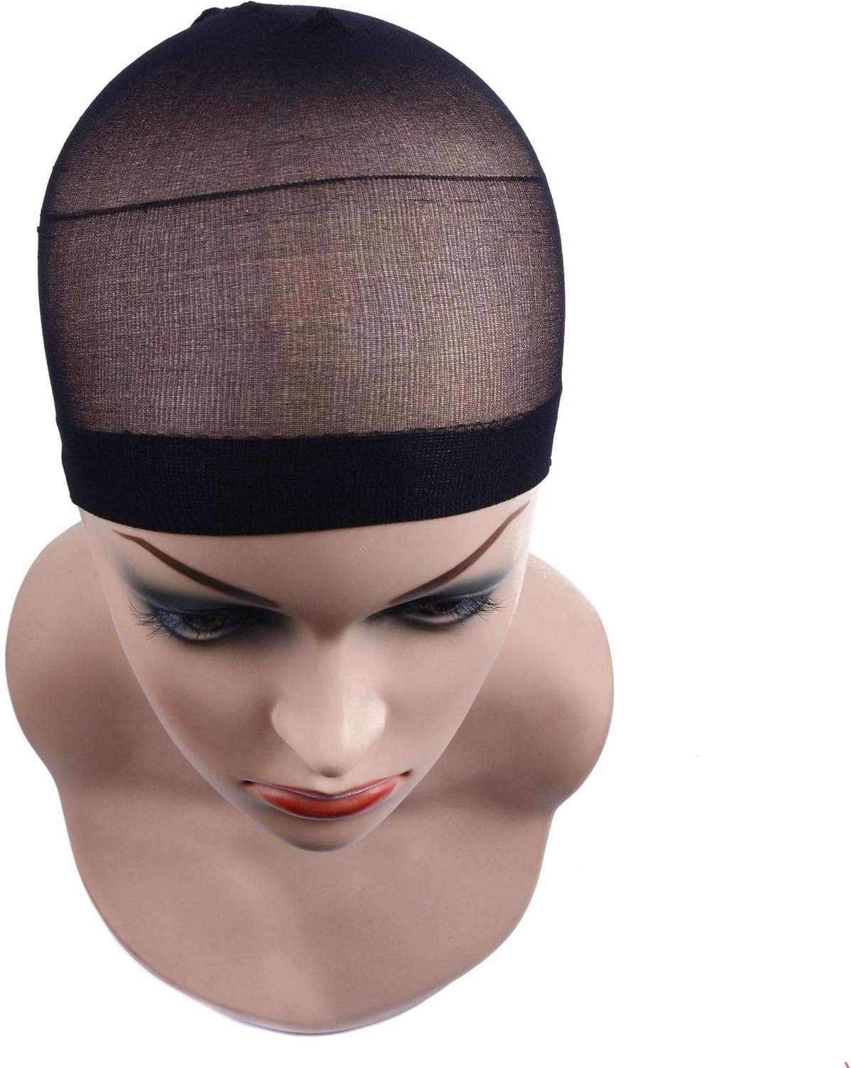 Pack of 6 Hair Net Nylon Wig Caps Wig Cap Set Elastic Breathable Hair Net for Wigs (Black) image number 6