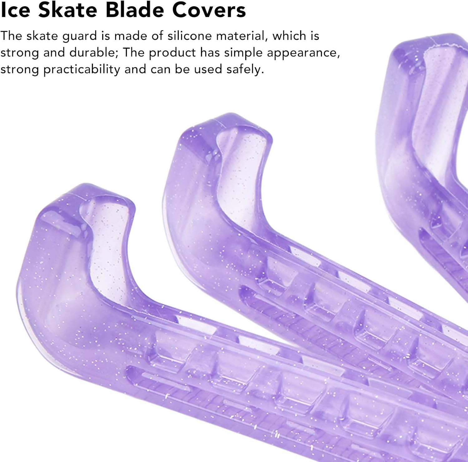 2 Pairs Ice Skate Guards, Silicone Ice Skating Guards and Soft Skate Blade Covers, Adjustable Ice Skate Blade Protector for Hockey Skates Figure Skates Ice Skates image number 4