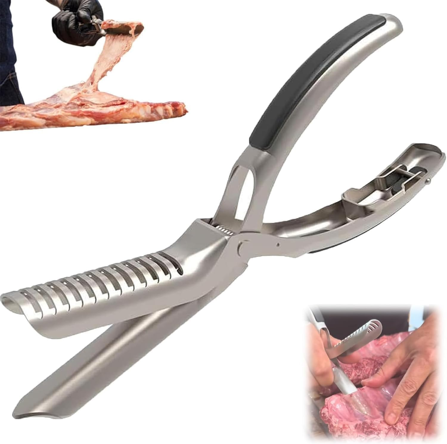 BBQ Rib Skinner, Rib Prep Pro, Pro Rib Prep Tool Membrane Remover Stainless Steel Tool, Rib Membrane Removal Tool, for Perfect Ribs, Ultimate Grilling BBQ Enthusiasts & Grill Masters