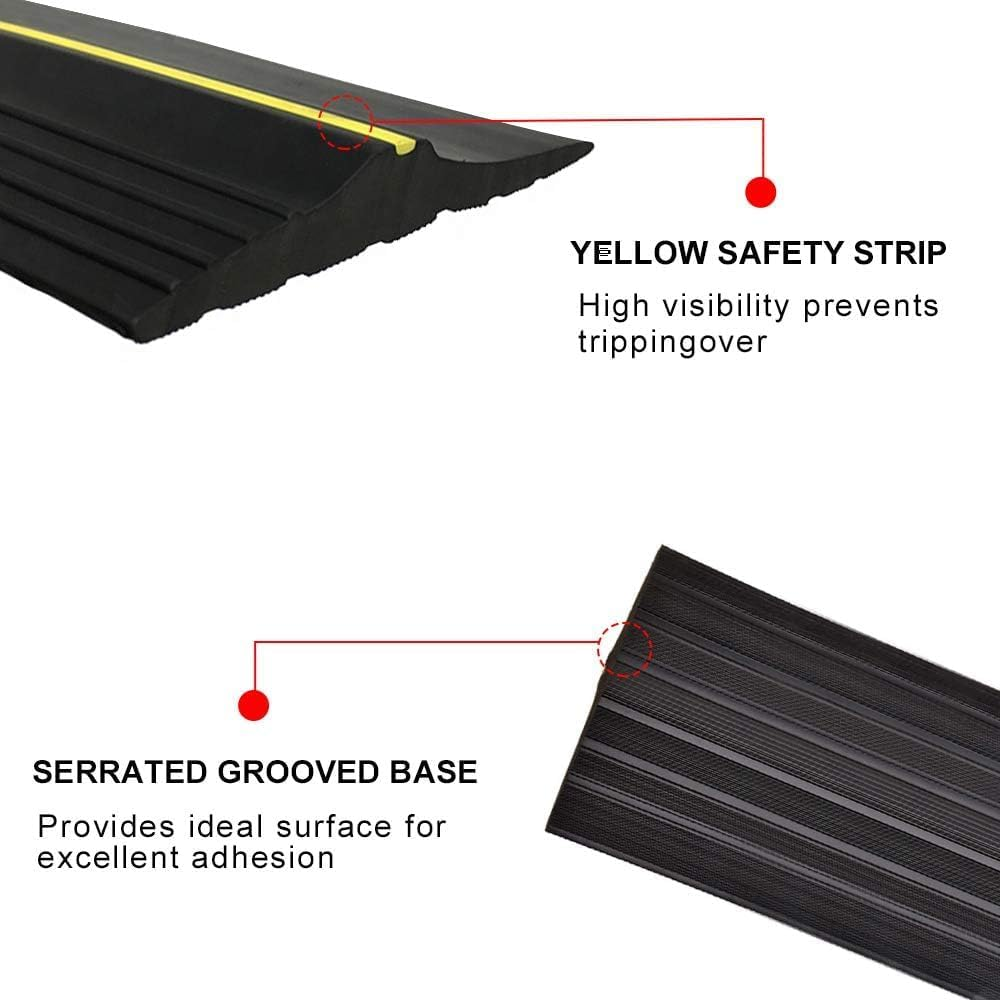 Universal Garage Door Seal, 6M Garage Door Threshold Seal Strip, Door Weather Stripping Bottom Replacement Rubber, Not Include Adhesive/Sealant (20 FT) image number 4