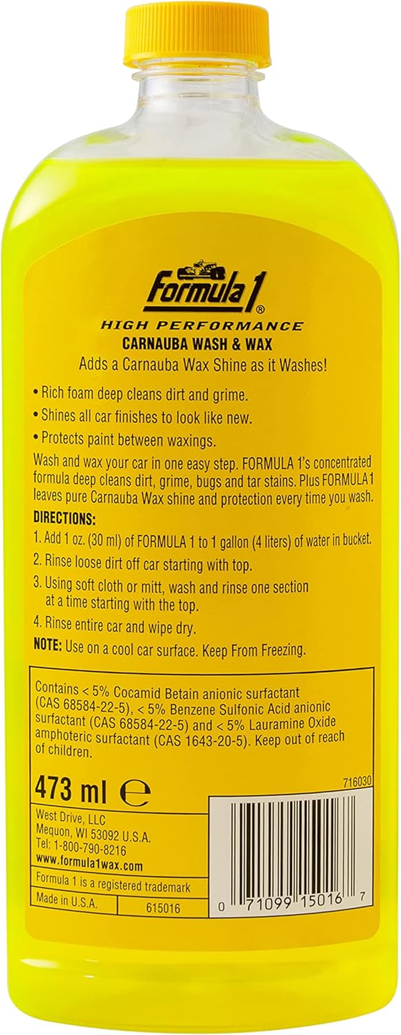 Formula 1 Carnauba Wash Wax, 473 Ml image number 1
