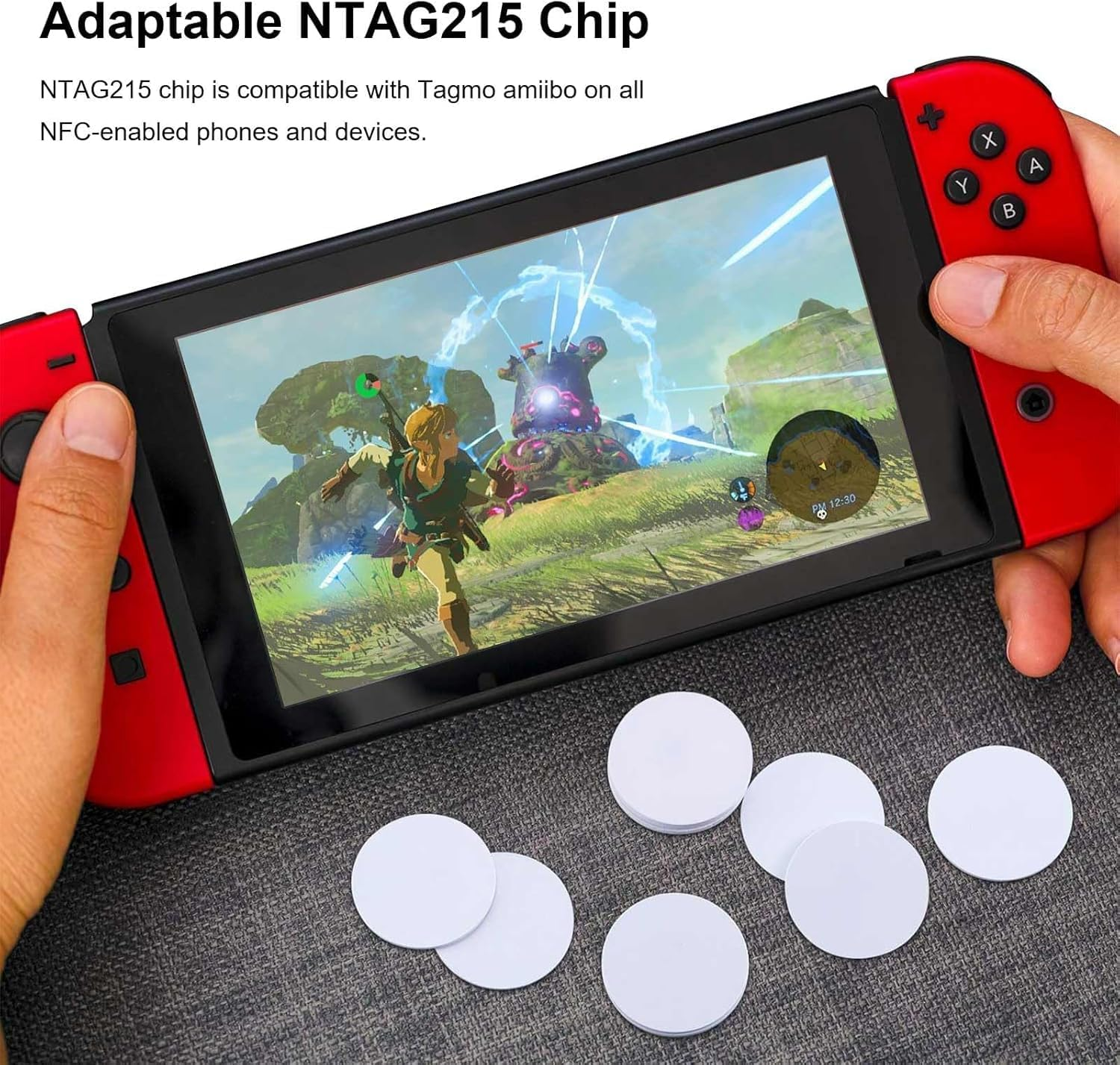 50 Pcs NFC Stickers Tags, NFC Cards with Adhesive Back, 25Mm round Rewritable NFC Cards, 504 Bytes Memory Compatible Tagmo NFC Enabled Mobile Phones image number 1