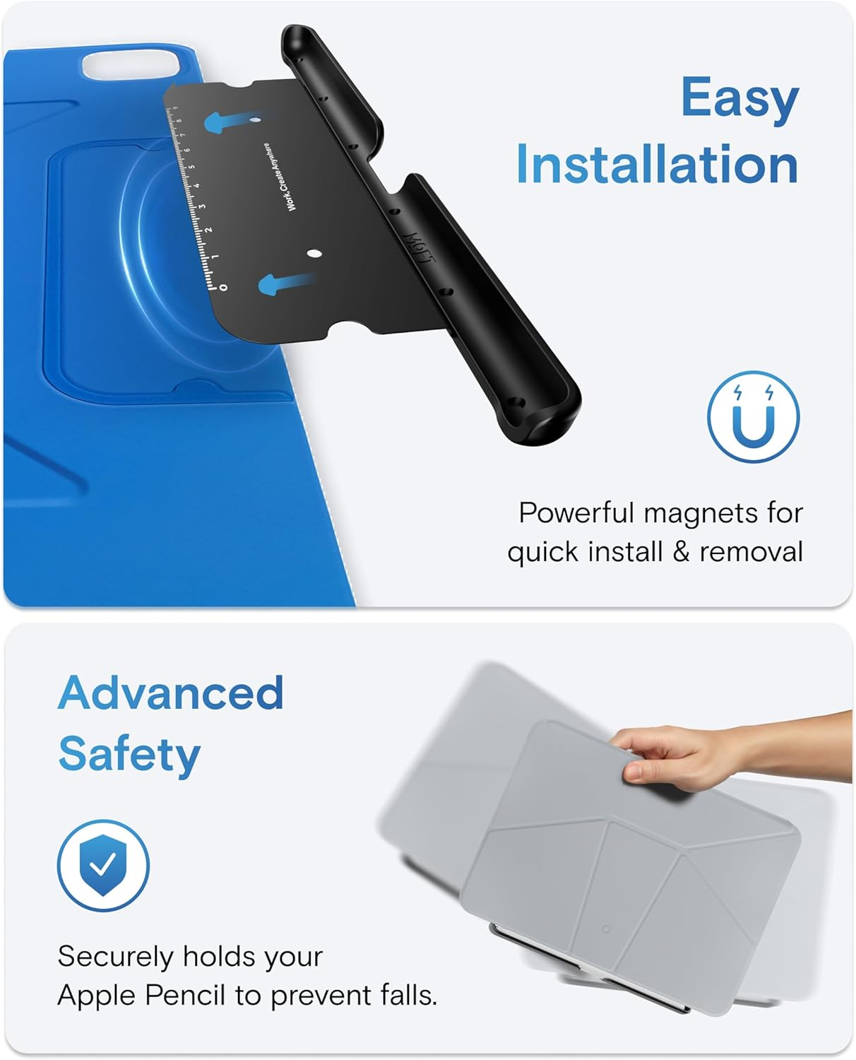 MOFT Pencil Holder for Apple Pencil Pro, Apple Pencil 2Nd Generation, Compatible with Magic Keyboard, Smart Folio and MOFT Dynamic Folio & Float Folio for Ipad