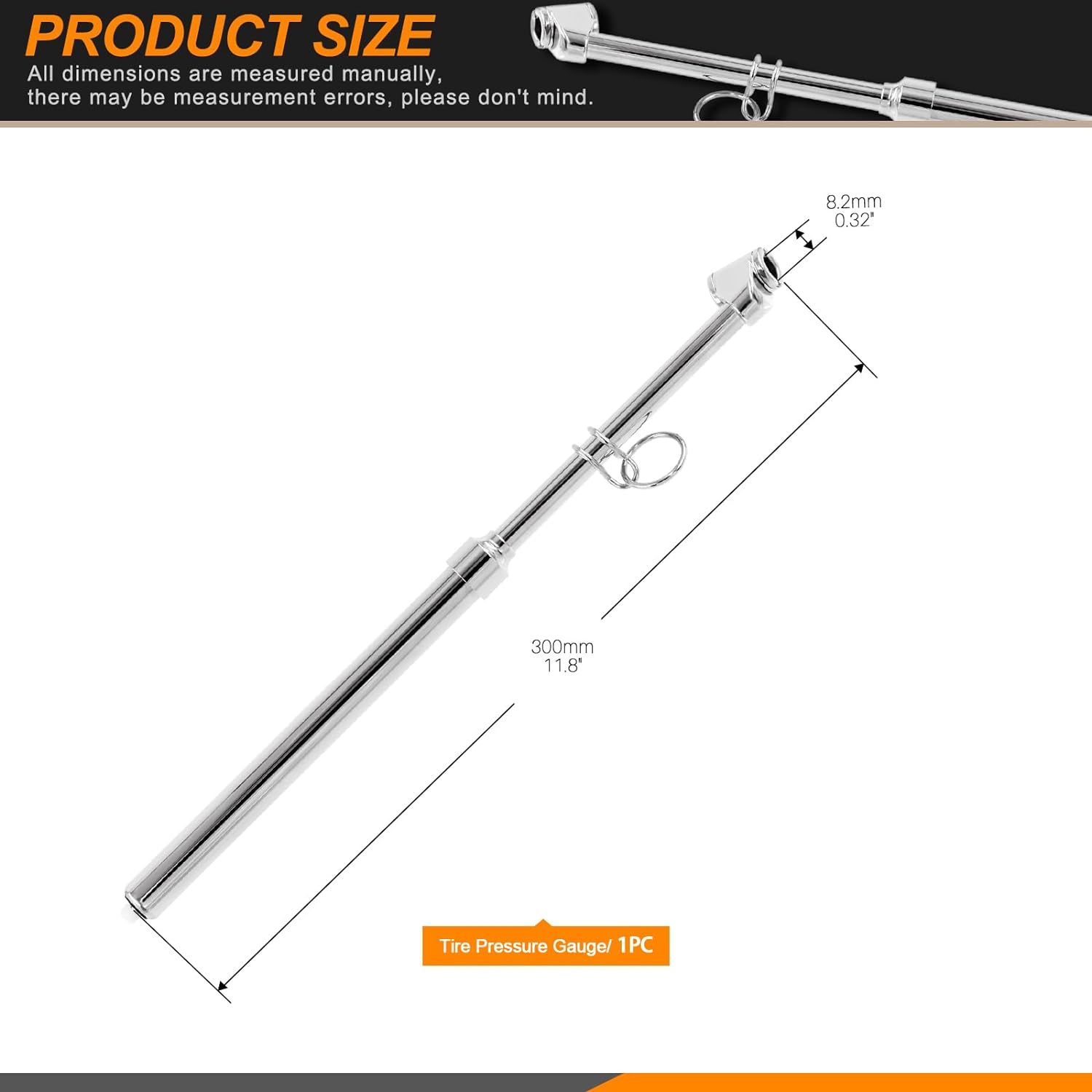 Professional Dual Head Tire Pressure Gauge 10-150 PSI, Heavy Duty Pen Type, Truck Car RV ATV Motorcycle image number 5