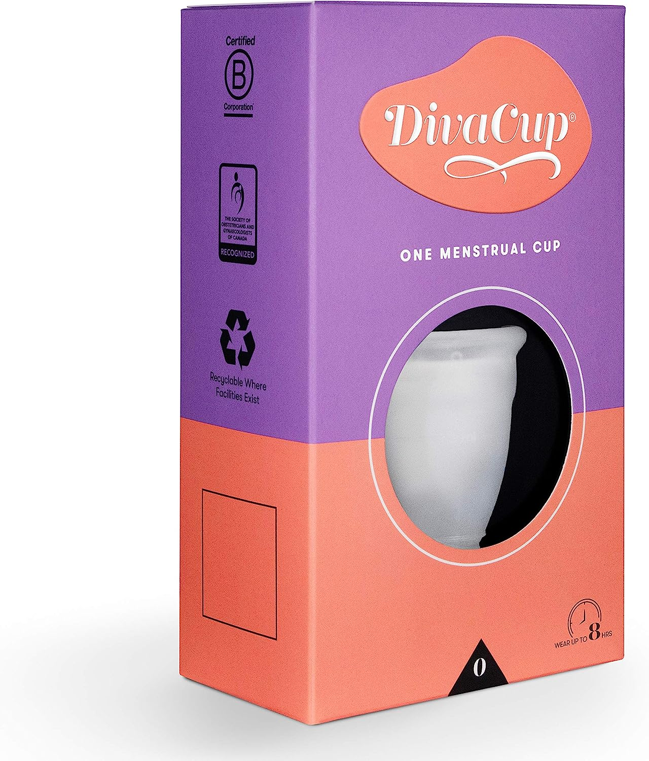Divacup Model 0 Menstrual Cup, Frosted White image number 3
