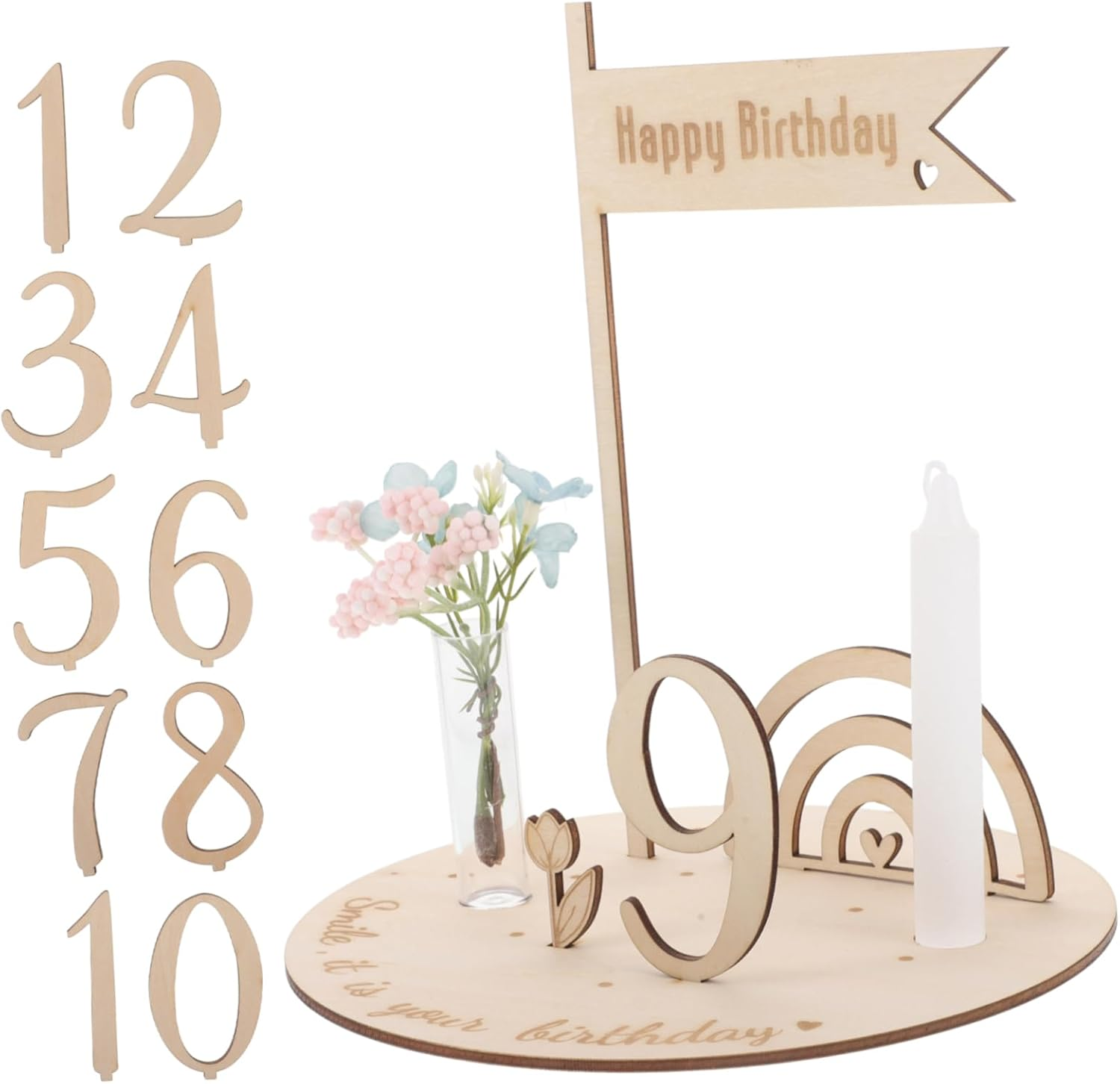 Newborn Milestone Sign Months Milestone Plate Wooden Birth Announcement Shower Favor Photo Prop for Boy Girl DIY image number 2