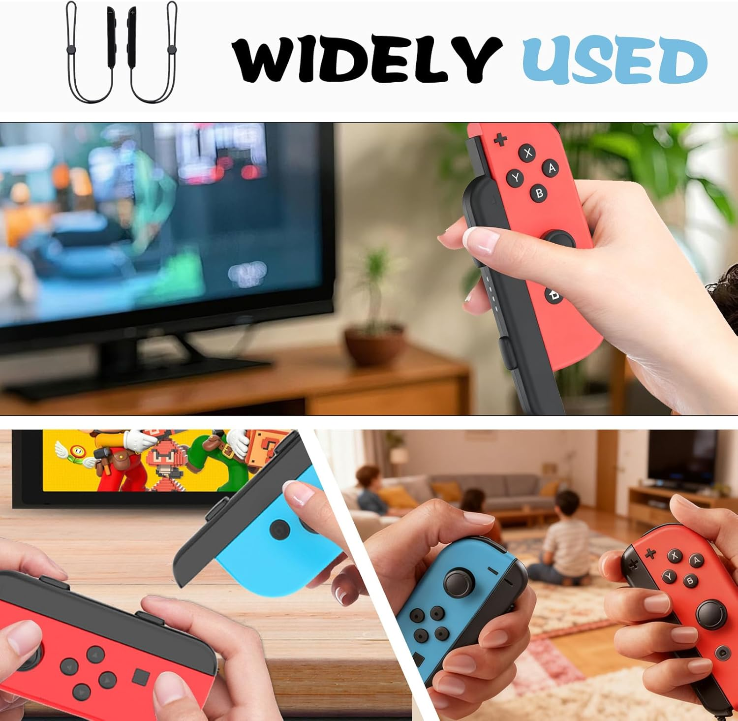 2 Pcs Wrist Strap for Switch Joy-Con, Lanyard Replacement Parts Accessories Adjustable Joy-Con Controller, Game Wristband, Durable Grip Nylon Hand Strap Design for Switch Accessories image number 4