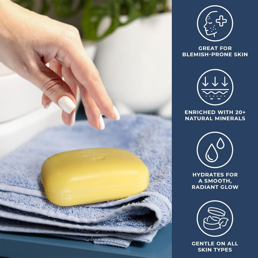 Natural Elephant Dead Sea Sulfur Soap 4.4 Oz with Dead Sea Salt, Aloe Vera, Sulphur Face and Body Cleanser Bar for All Skin Types (3 Pack (13.2 Oz Total)) image number 2