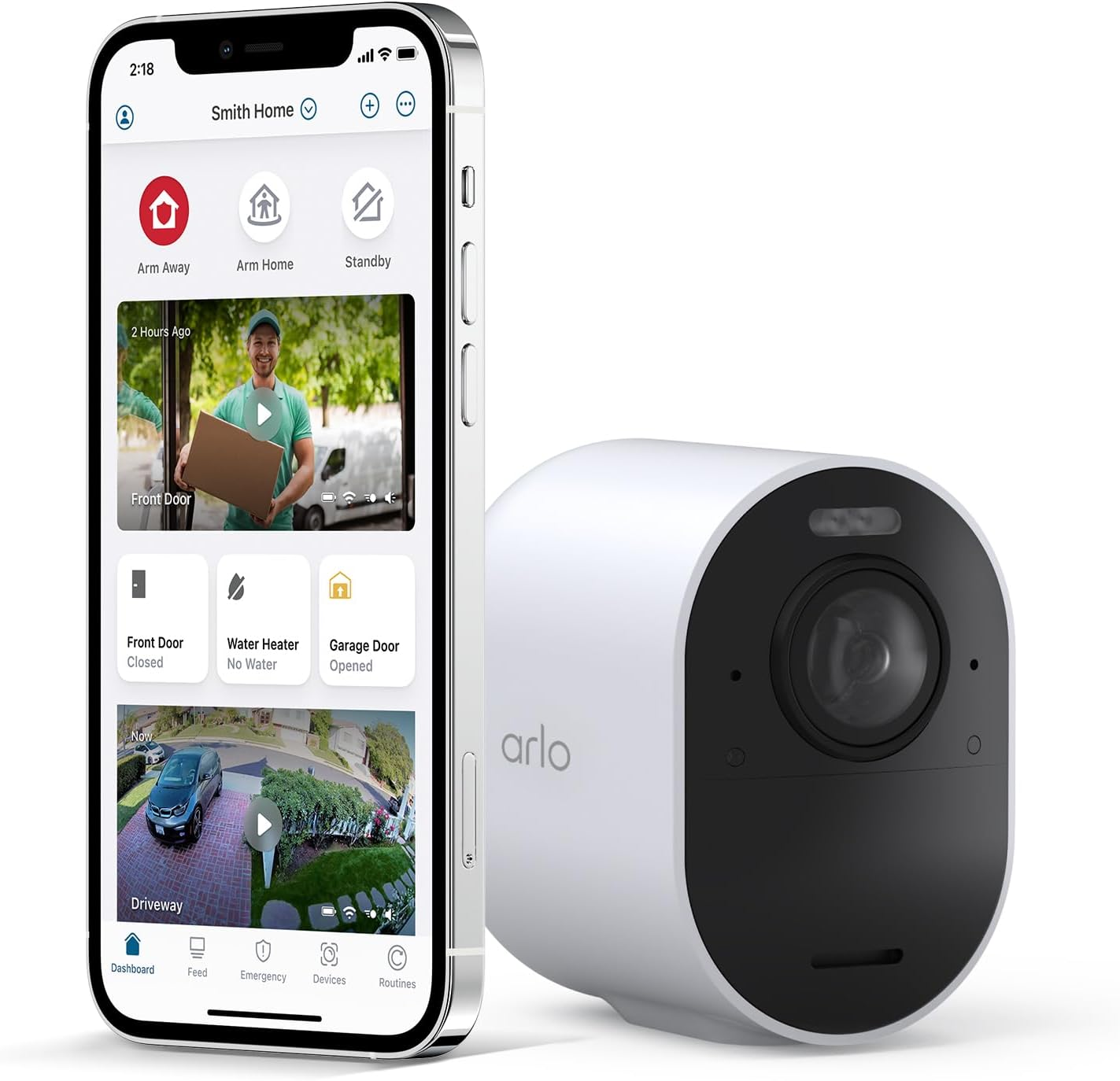 Arlo Technologies Ultra 2 Spotlight Camera Add-On Camera Security System Wire-Free, 4K Video & HDR Colour Night Vision, 2-Way Audio, 6-Month Battery Life Compatible with Alexa White (VMC5040-200AUS)