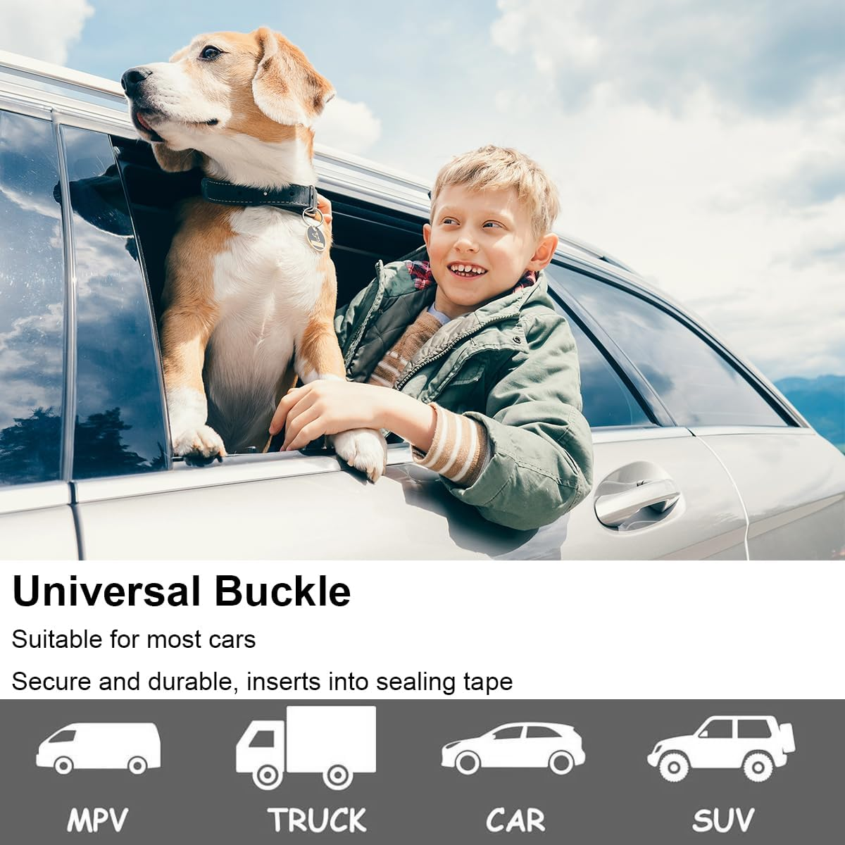 Ruayia Seat Belt Dog Car 3-In-1, Car Dog Buckle with Elastic Shock Absorption, Thick Zinc Alloy, Double Secure Bolt Hook and Double Buckle, Black image number 1