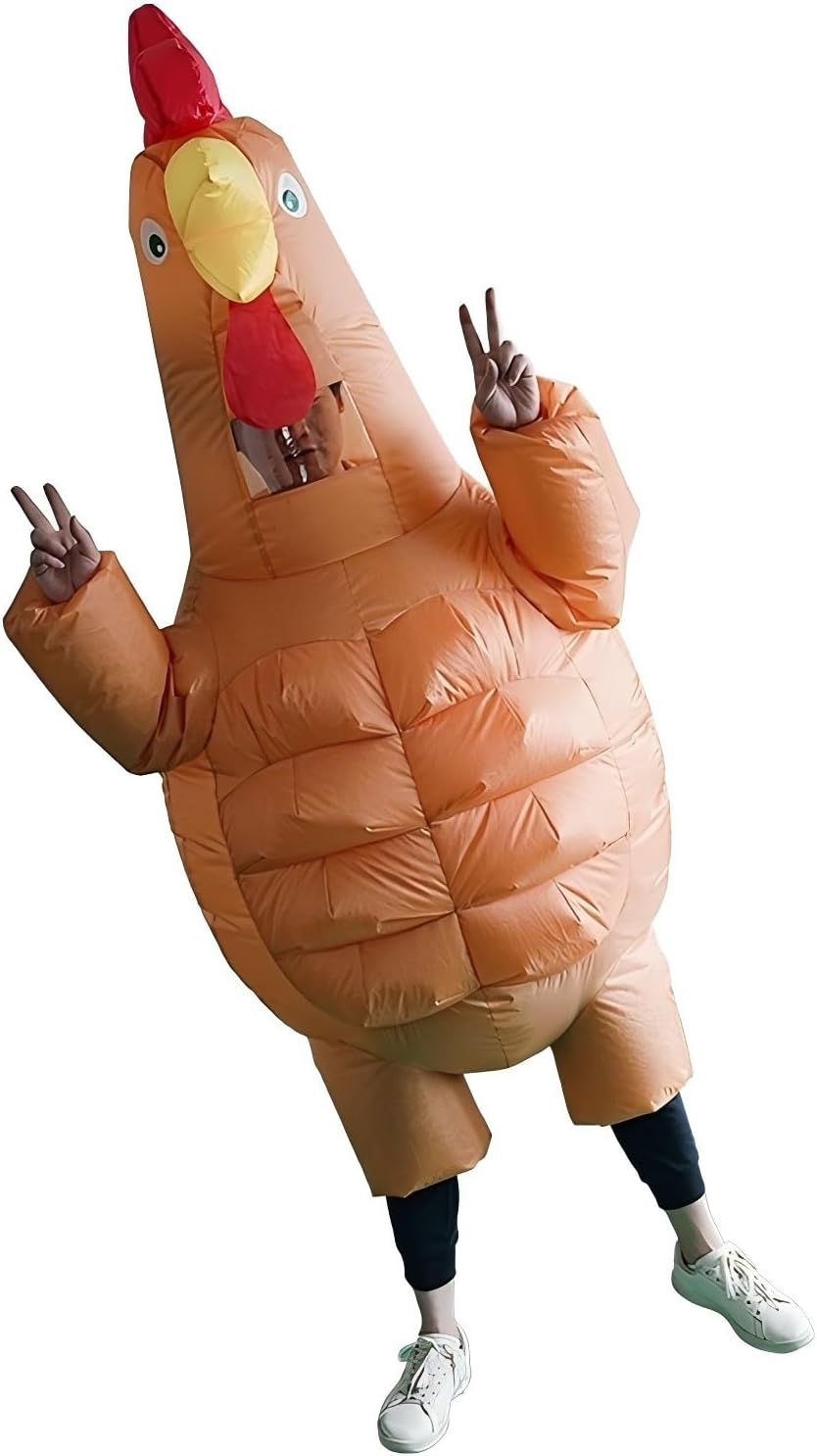 Inflatable Costume Funny Muscle Rooster, Cock Blow up Cosplay Party Costumes for Adult image number 4