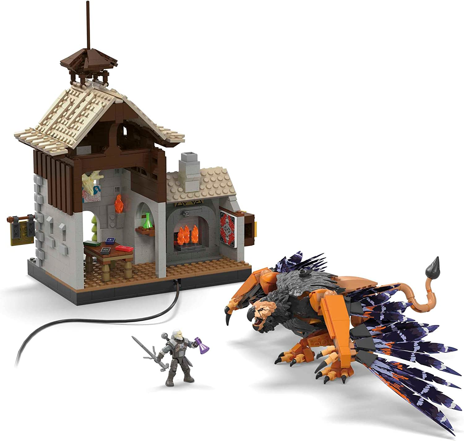 MEGA the Witcher Building Toys for Adults, Geralt'S Griffin Hunt with 1170 Pieces, 1 Micro Action Figure and Accessories, for Collectors image number 3