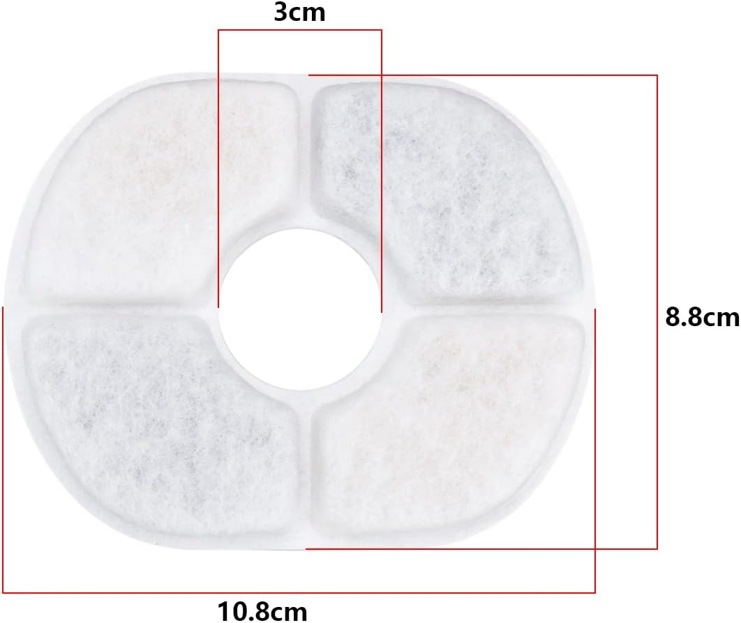 The Lord of the Tools 6-Piece Filter for Cat Drinking Fountain 10.8 X 8.8 Cm Cat Filter round Filter Compatible with Pawaboo 2.5 L Cat Drinking Fountain image number 1