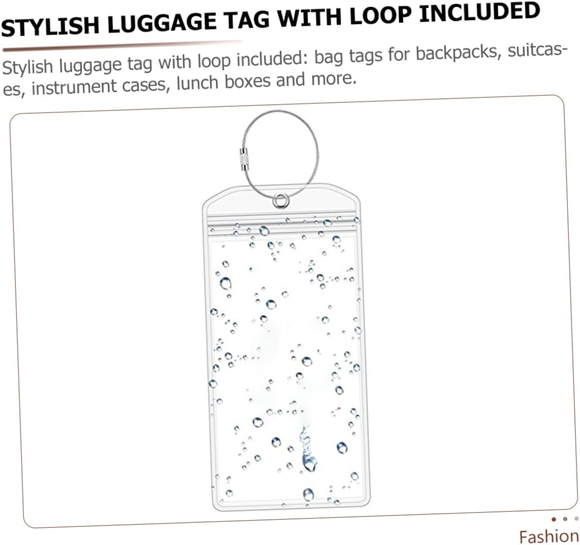 Baluue 6Pcs Luggage Tags for Suitcases PVC Travel Hanging Name Labels with Stainless Steel Keyring and Id Card Holder for Suitcase Briefcase Backpack Durable image number 6