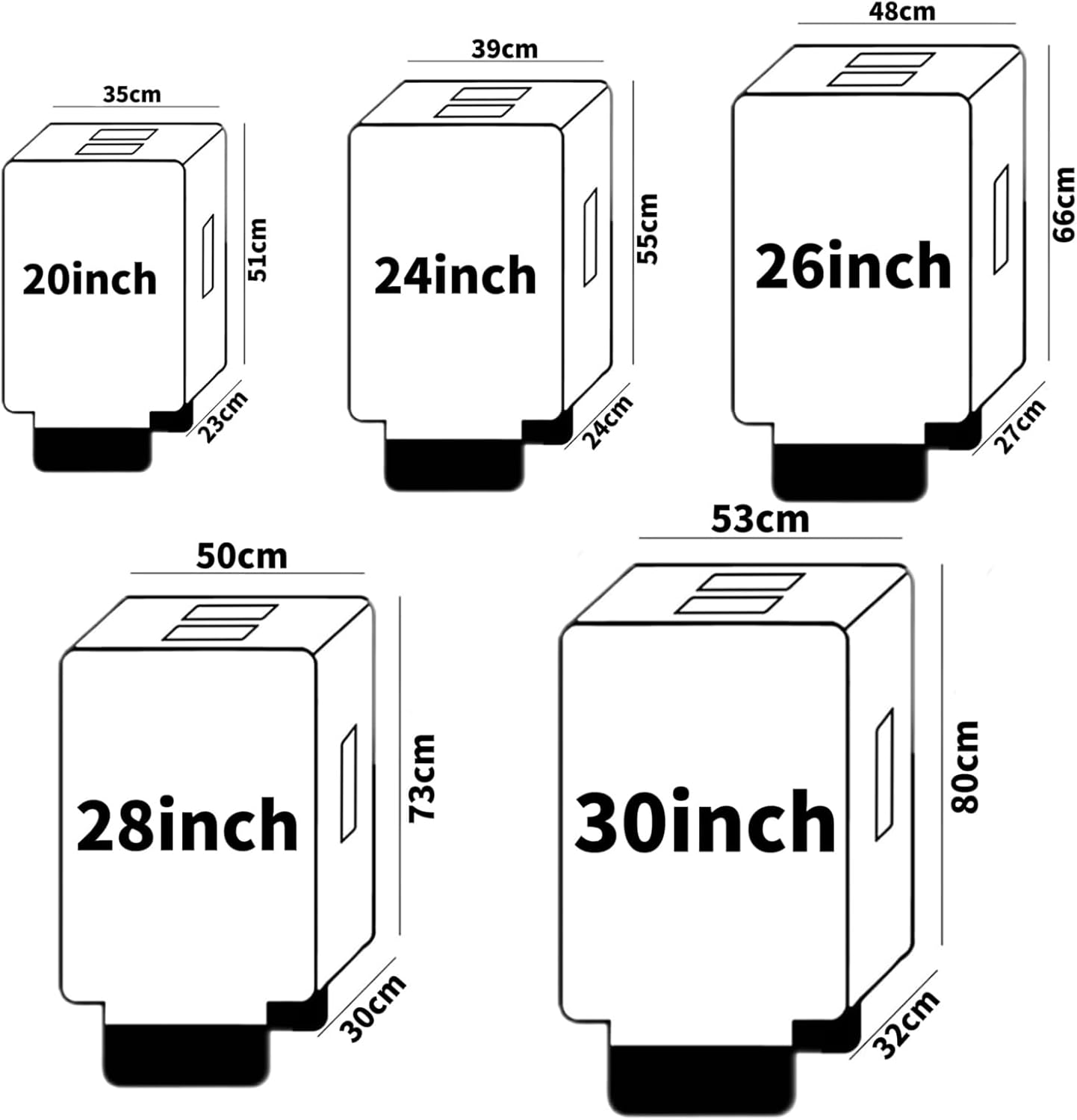 DAWNTREES Luggage Cover,28 Inch Clear PVC Suitcase Cover Protectors Luggage for Wheeled Suitcase,Travel Accessories (28Inch) image number 3